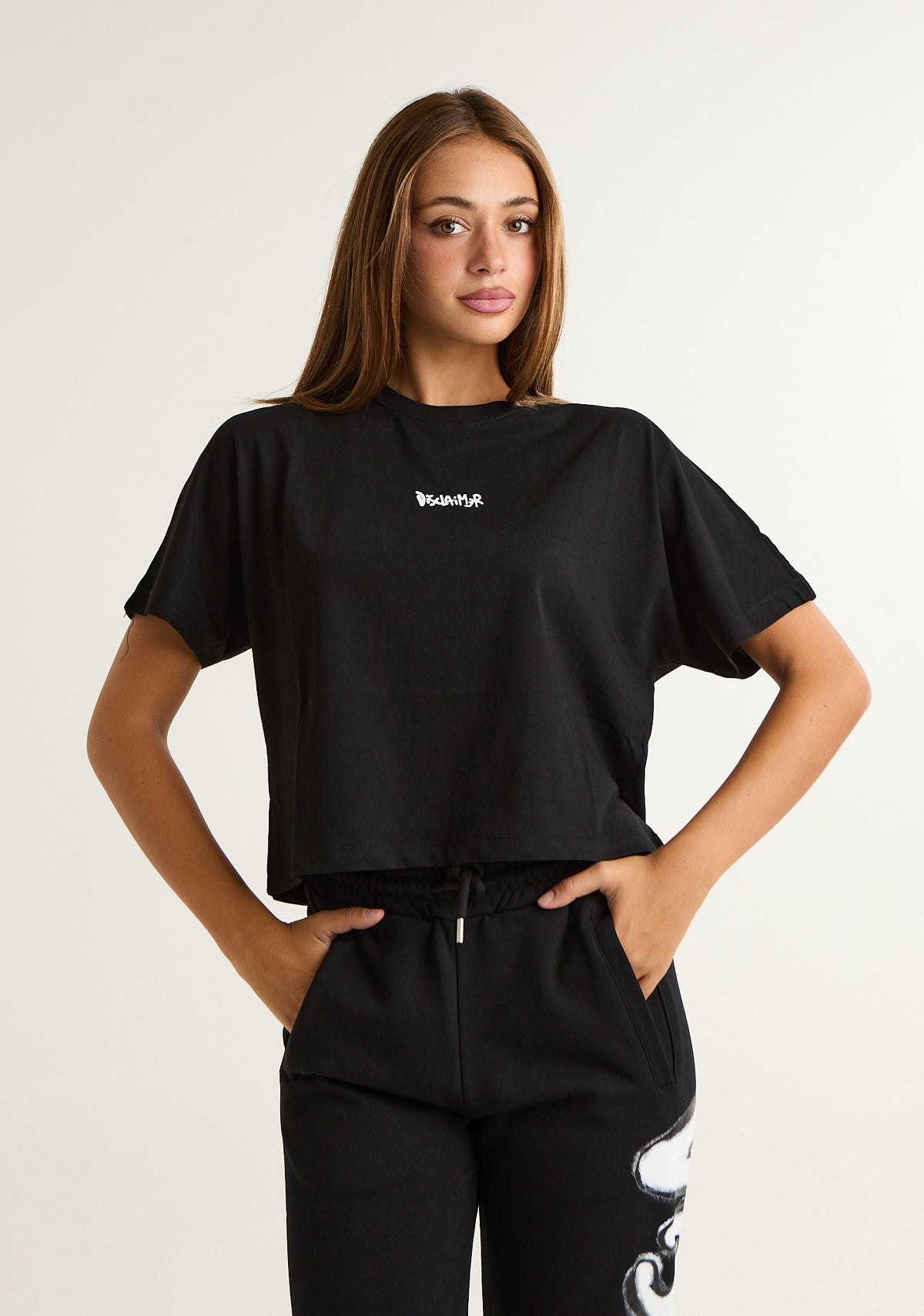 T-shirt a scatoletta con stampa posteriore