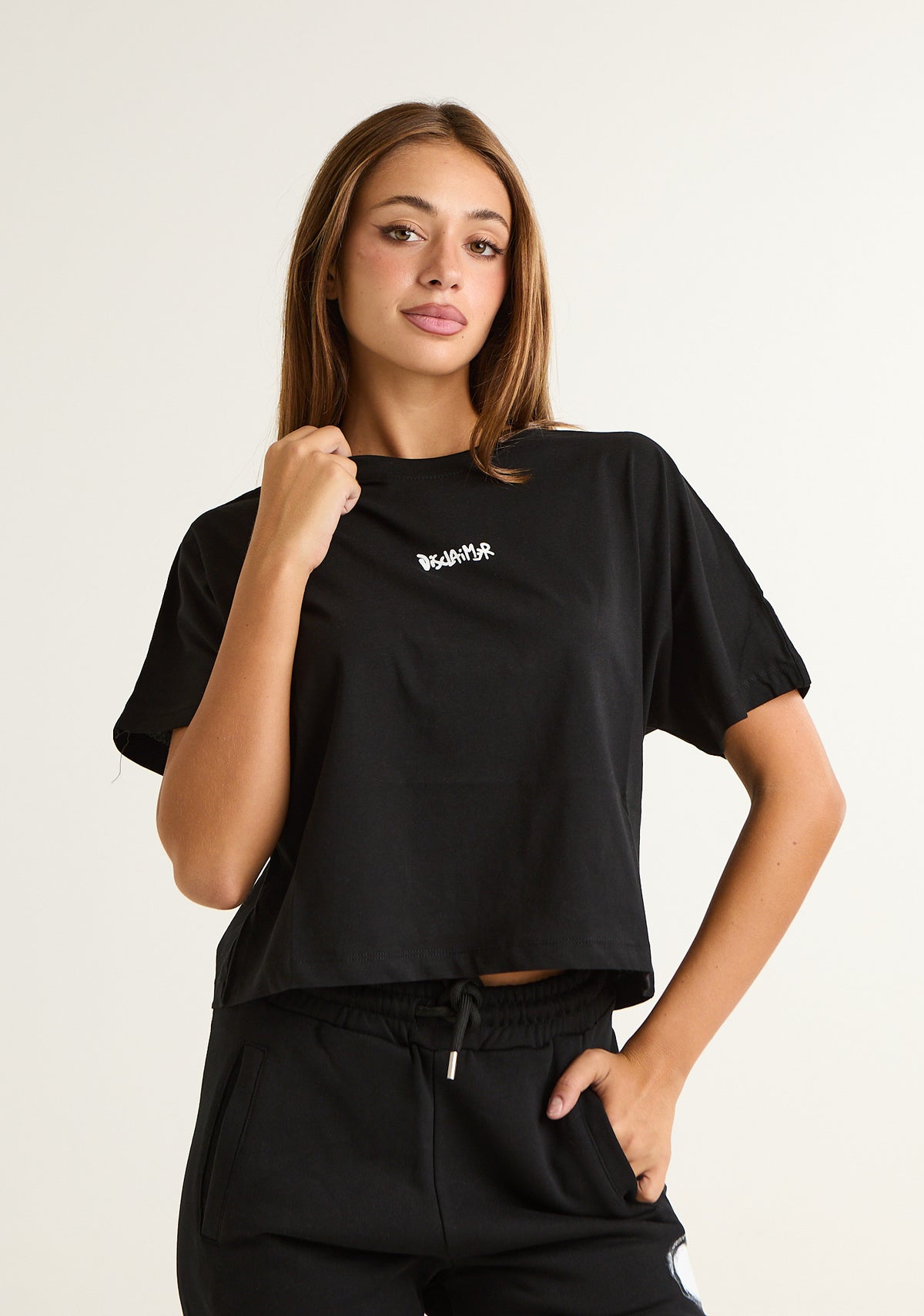 T-shirt a scatoletta con stampa posteriore