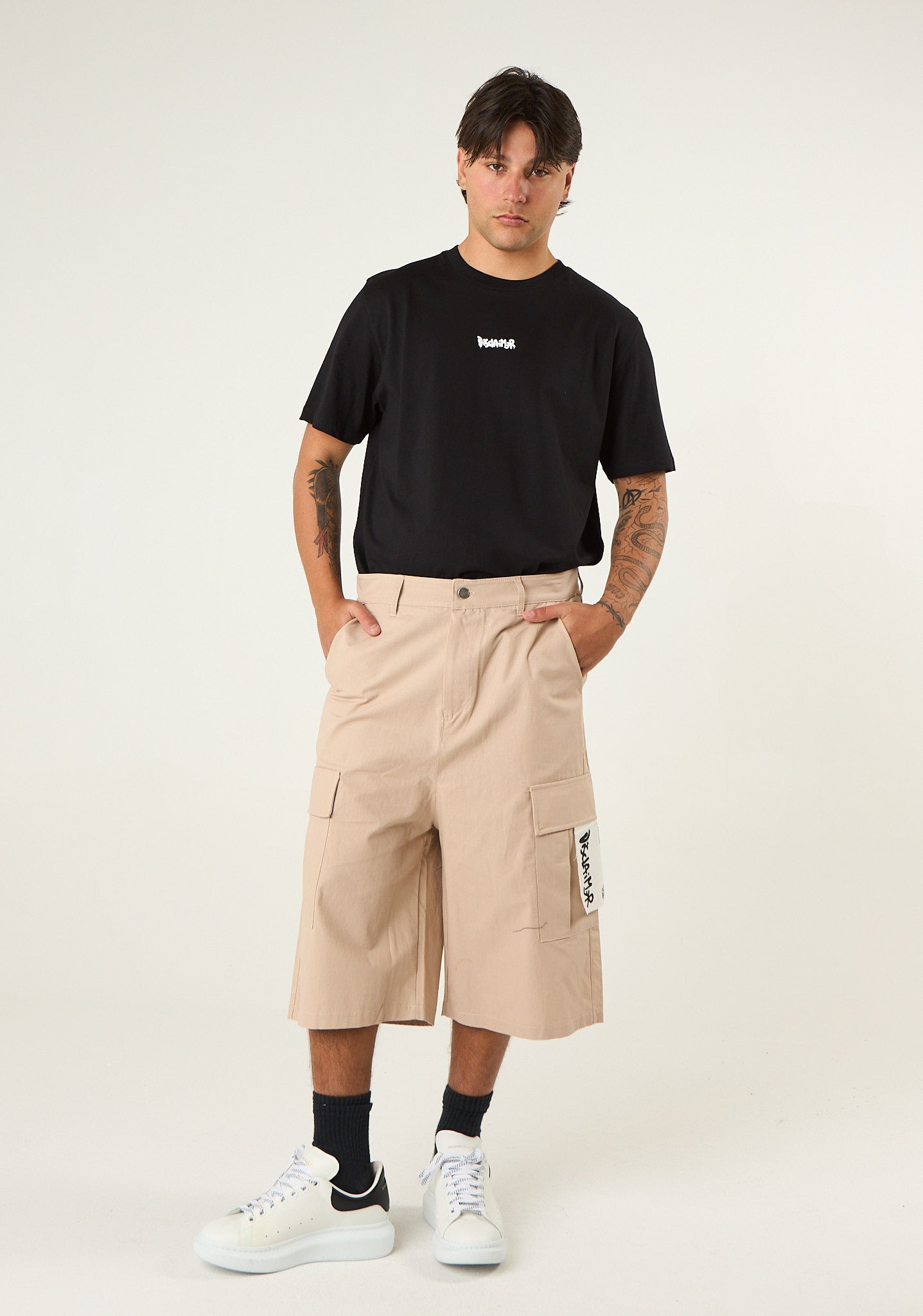 Bermuda pinocchietto in gabardina