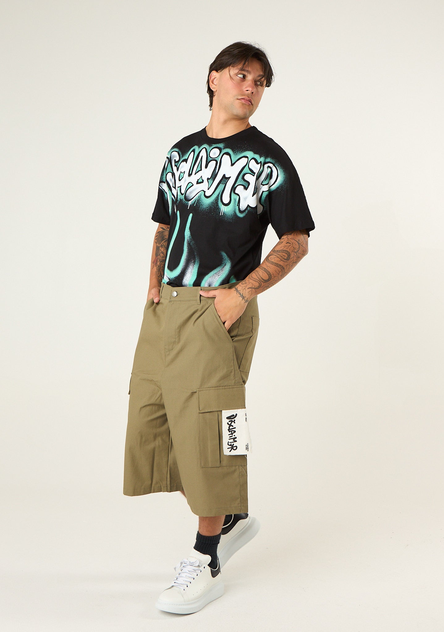 Bermuda pinocchietto in gabardina