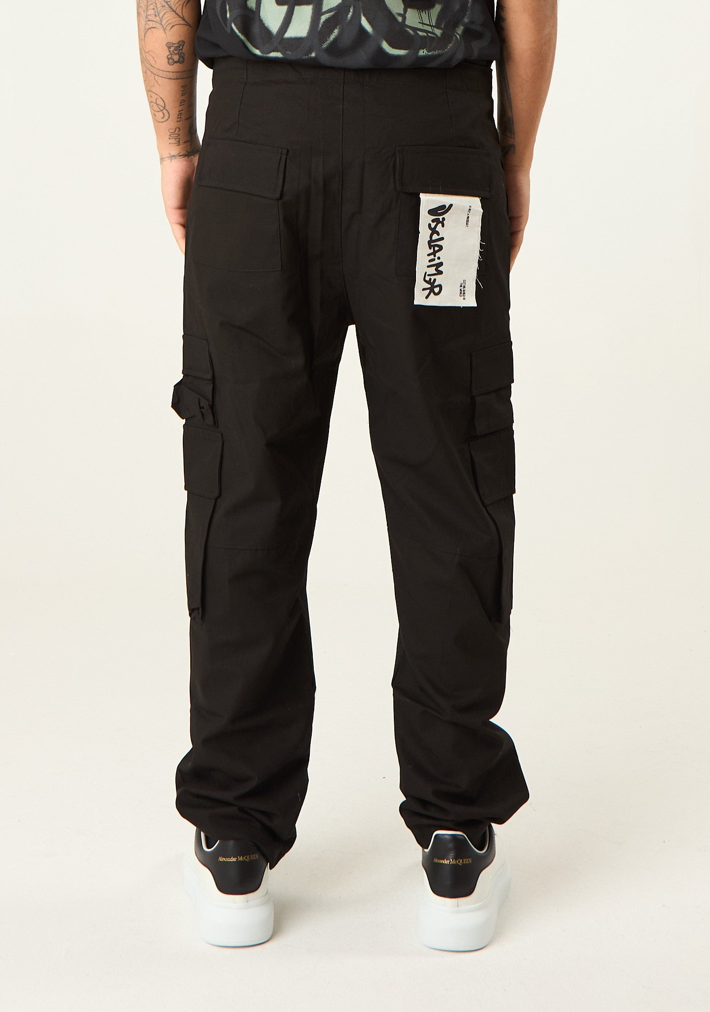 Pantalone cargo in gabardina