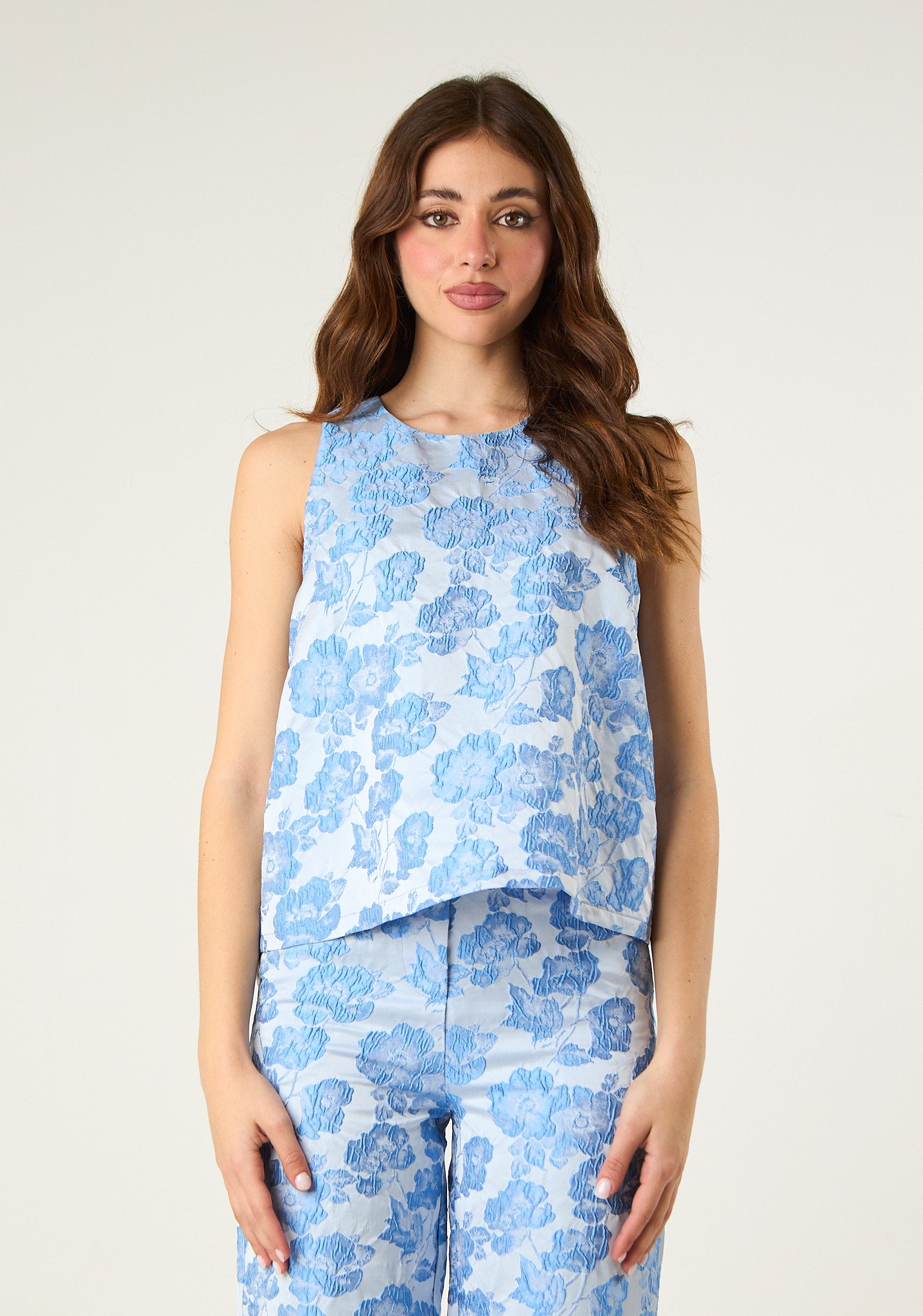 Canotta in tessuto damascato