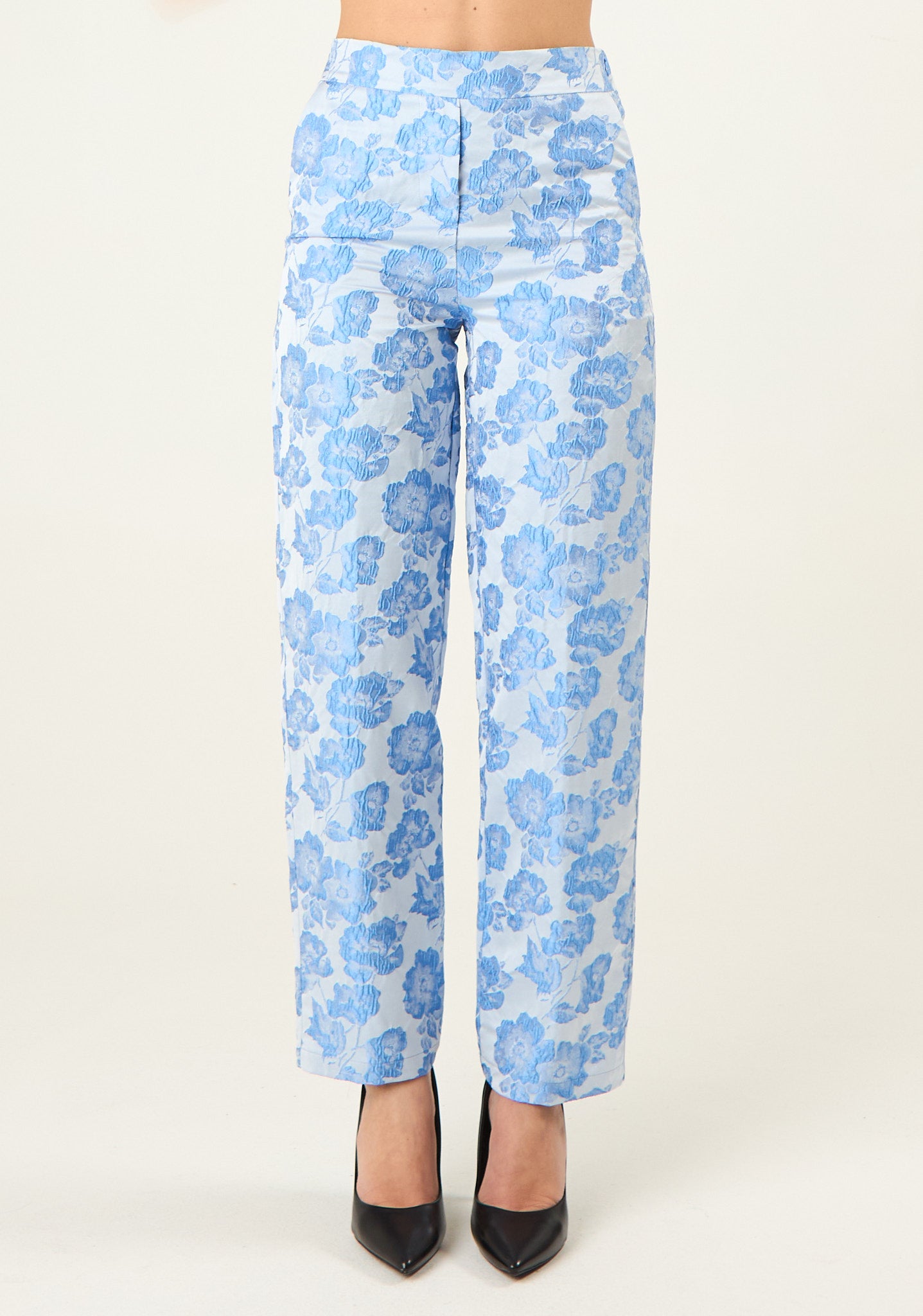 Pantalone in tessuto damascato