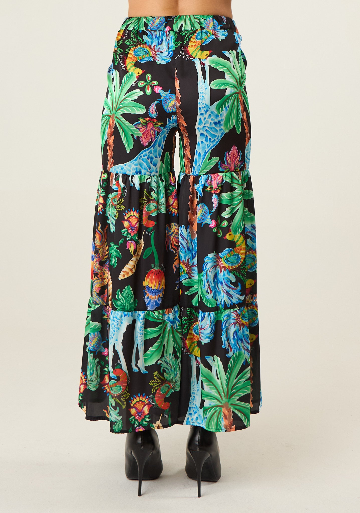 Pantalone a zampa in fantasia jungle