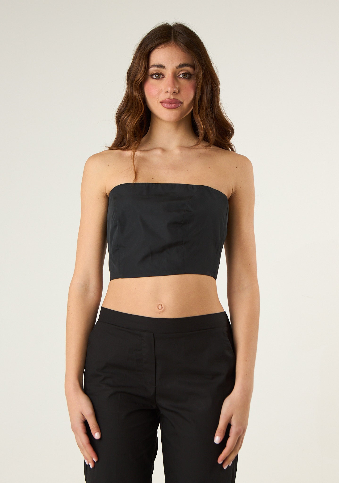 Top crop in popeline