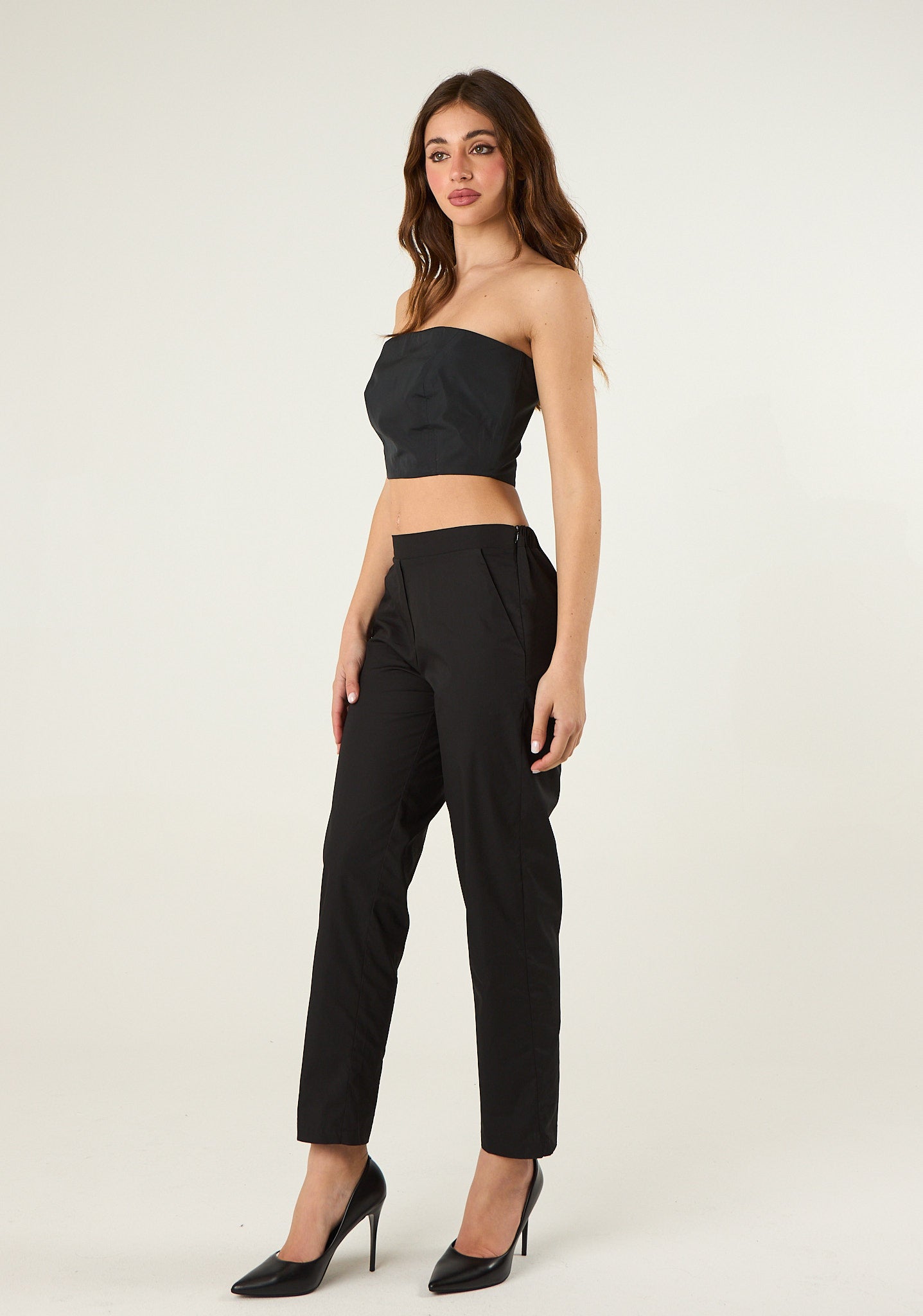 Top crop in popeline