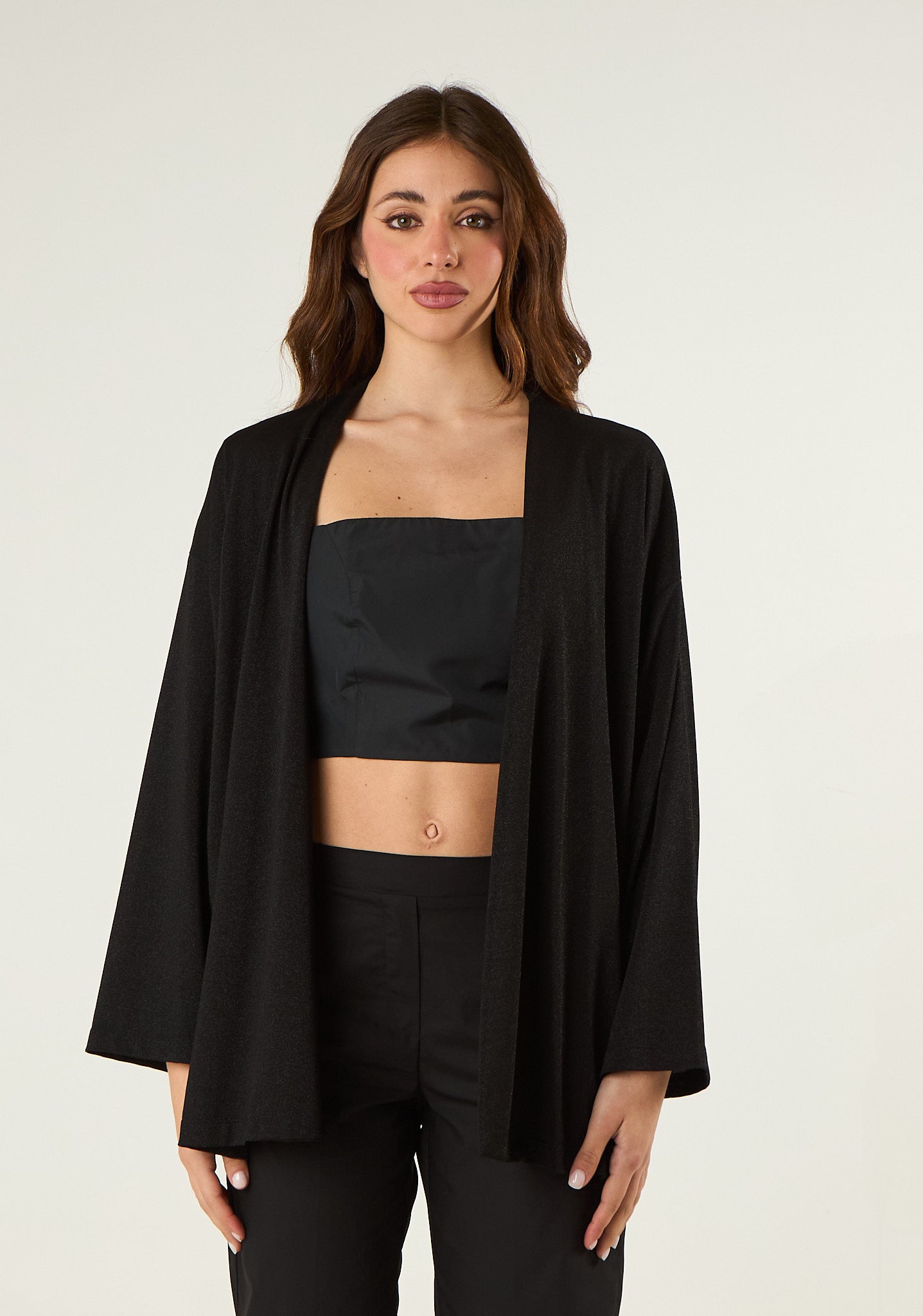 Cardigan in tessuto lurex