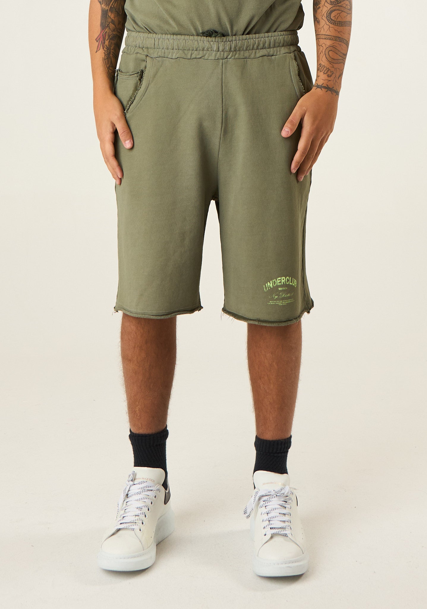 Bermuda in felpa a taglio vivo