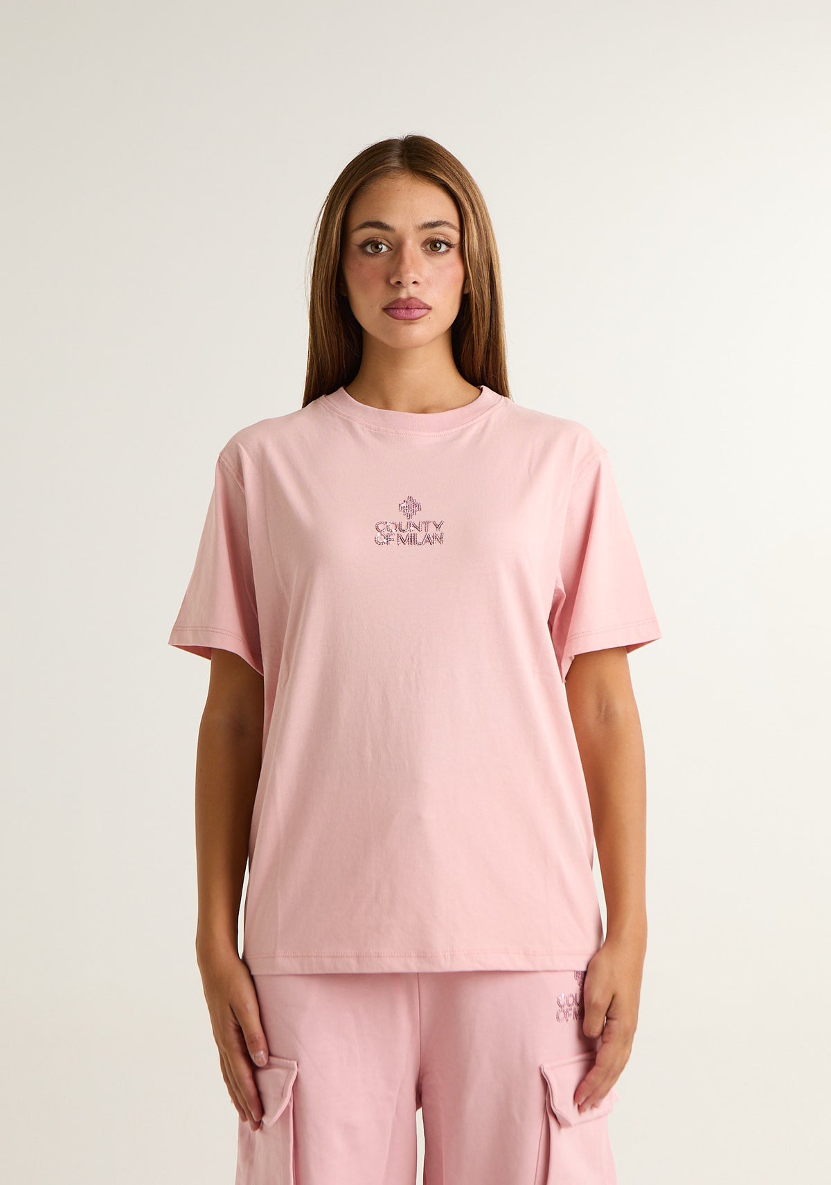 T-shirt con logo ricamato piccolo