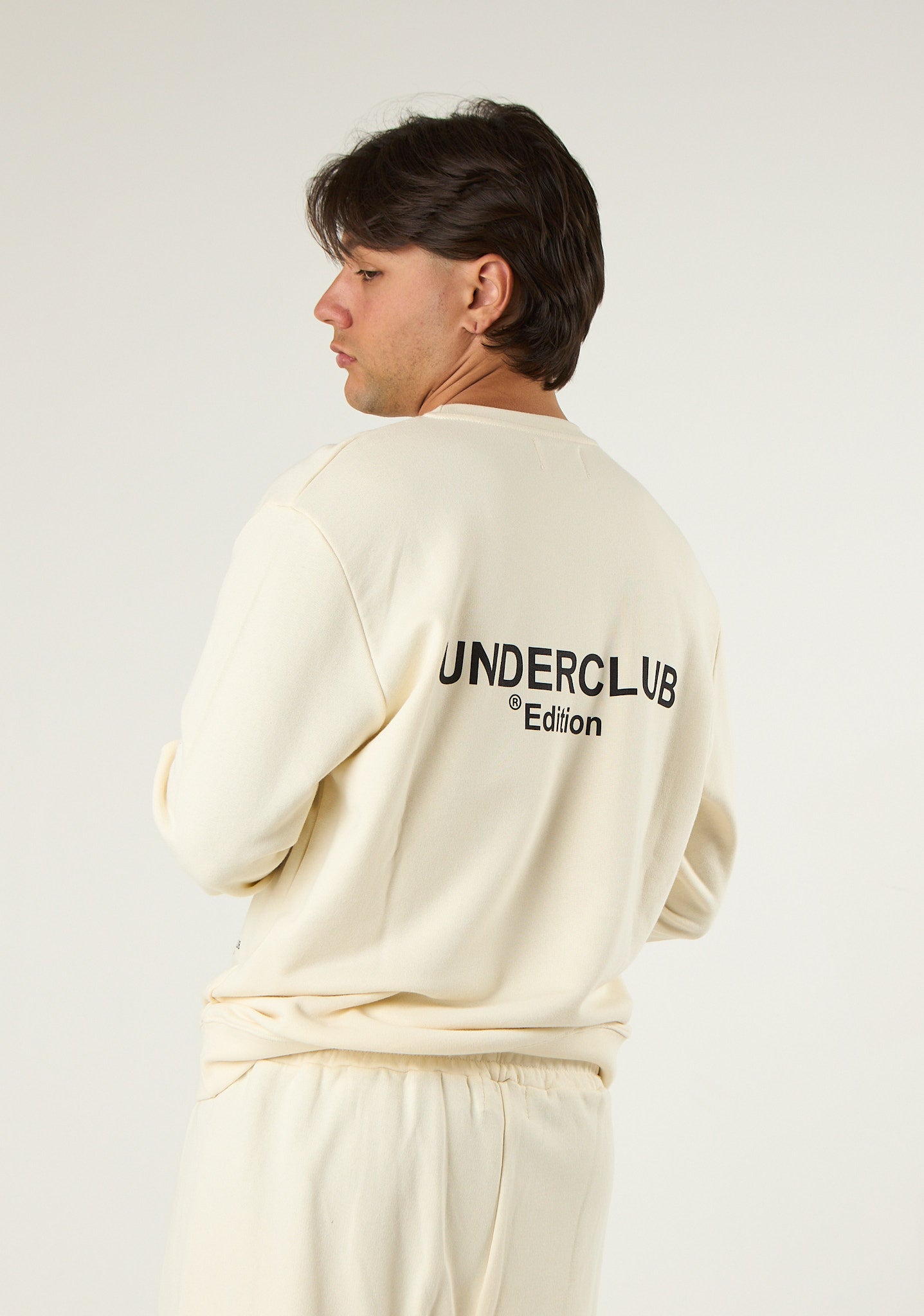 Felpa girocollo con stampa posteriore