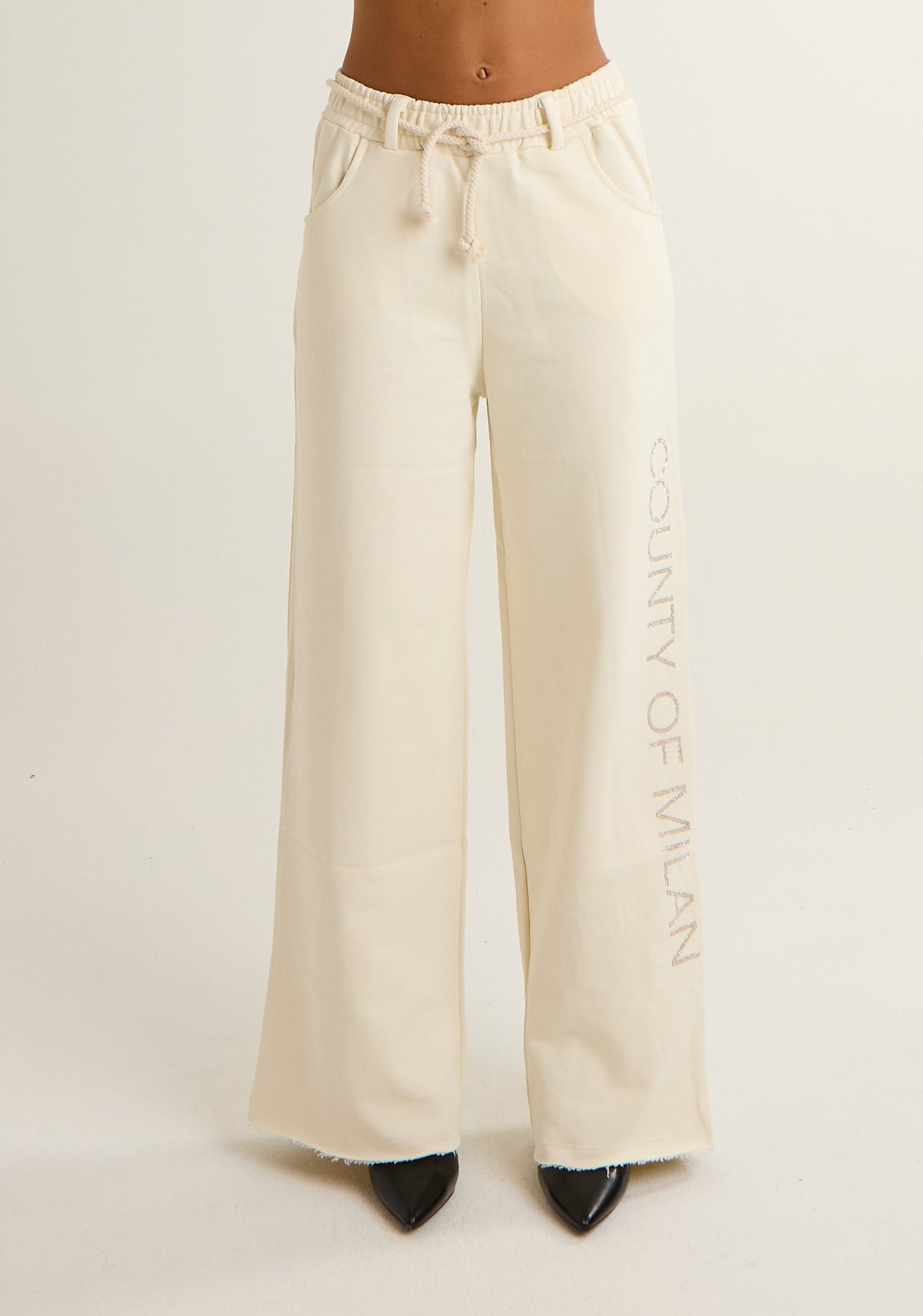 Pantalone palazzo in felpa