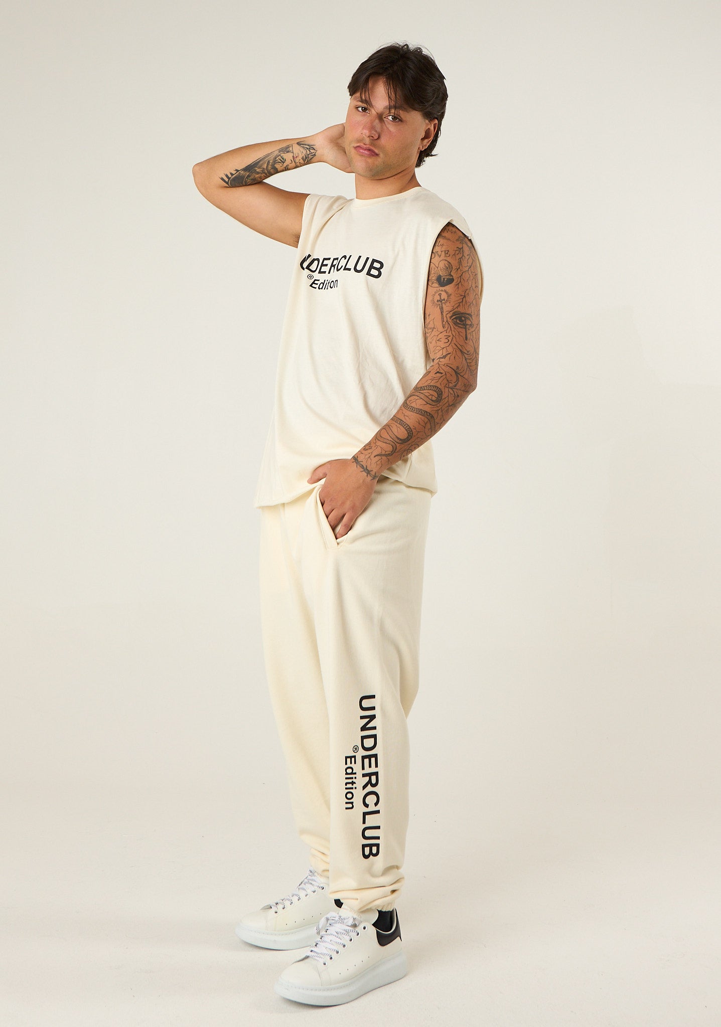 Pantalone tuta con stampa laterale