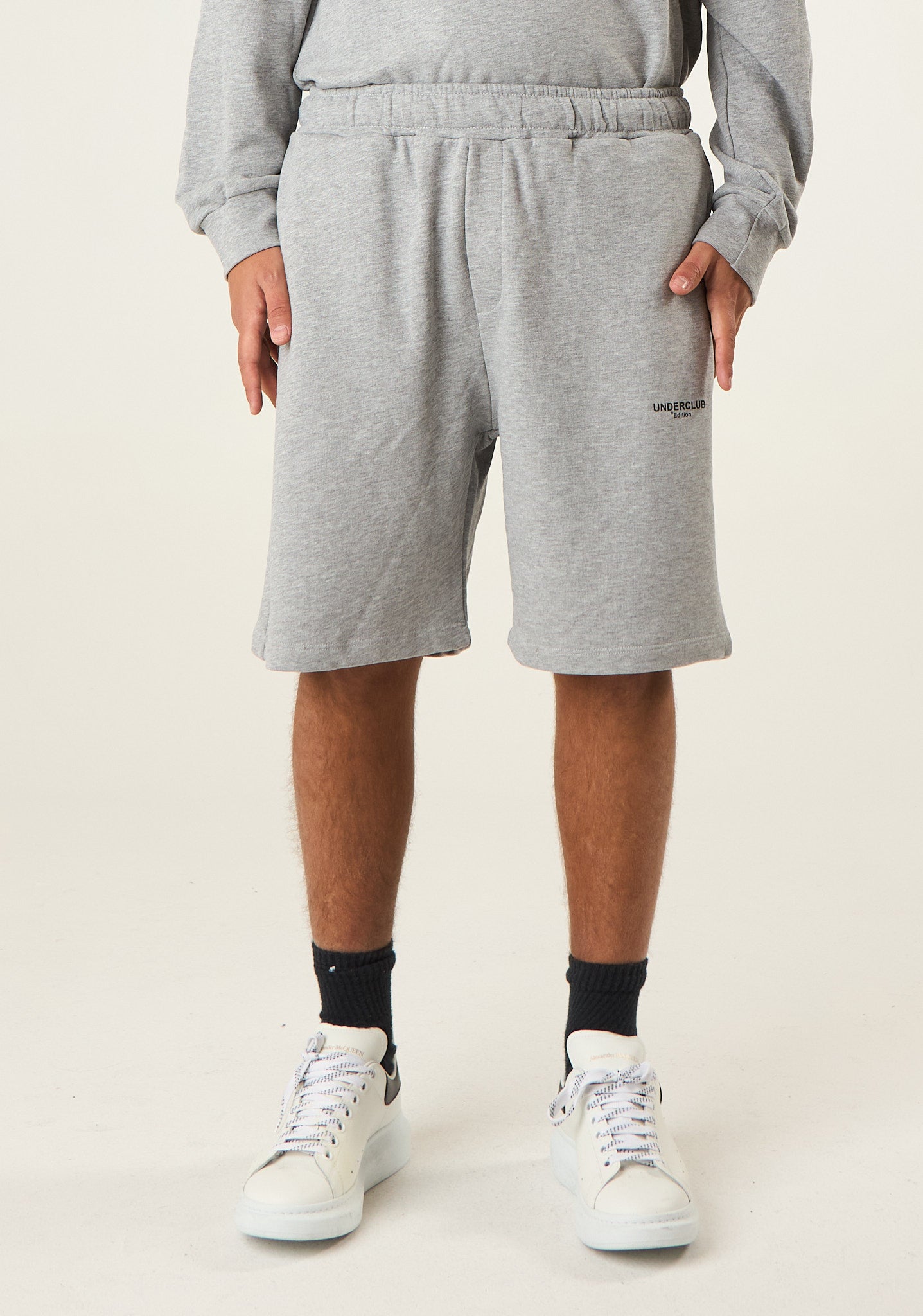 Bermuda in felpa a gamba dritta