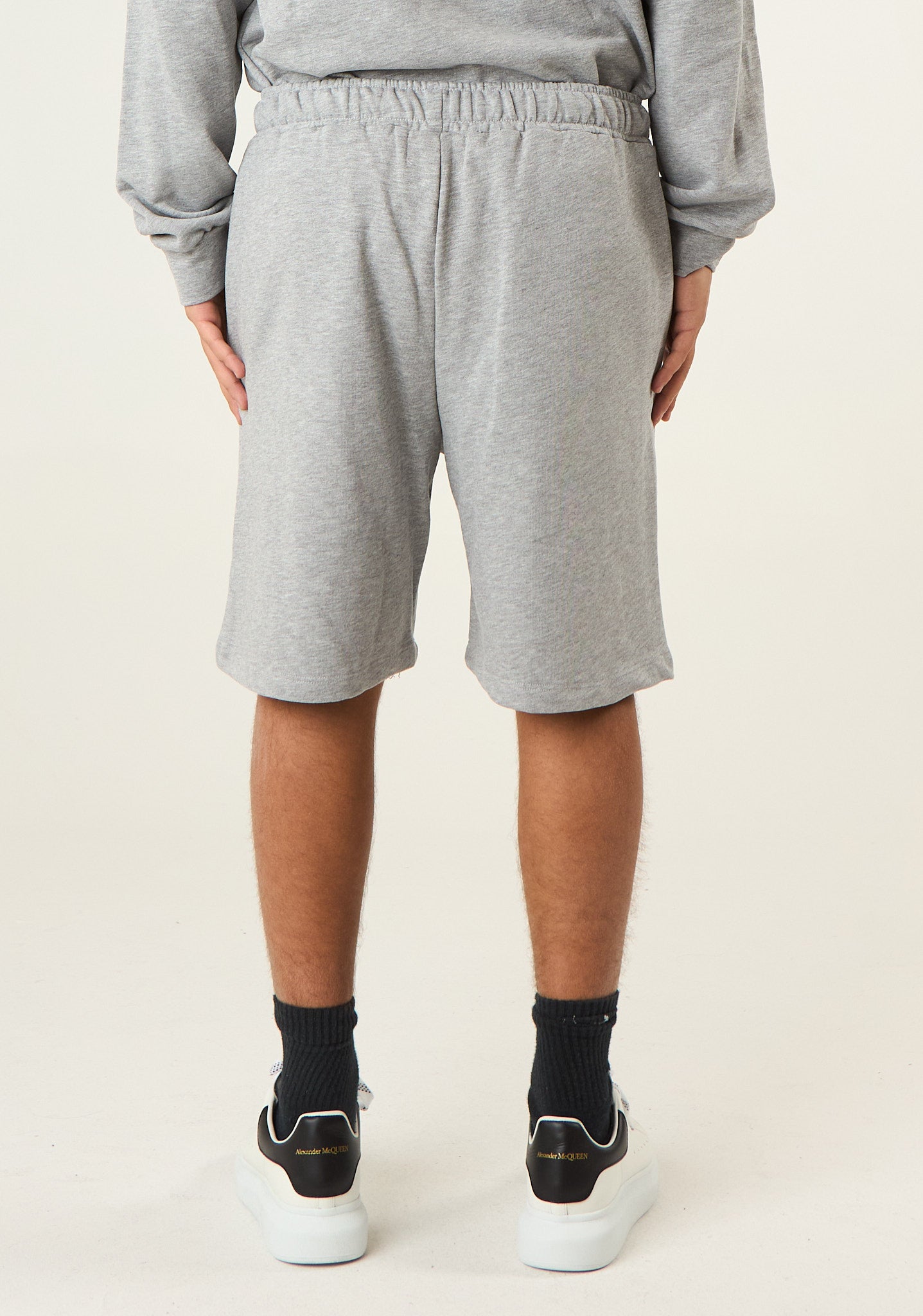 Bermuda in felpa a gamba dritta