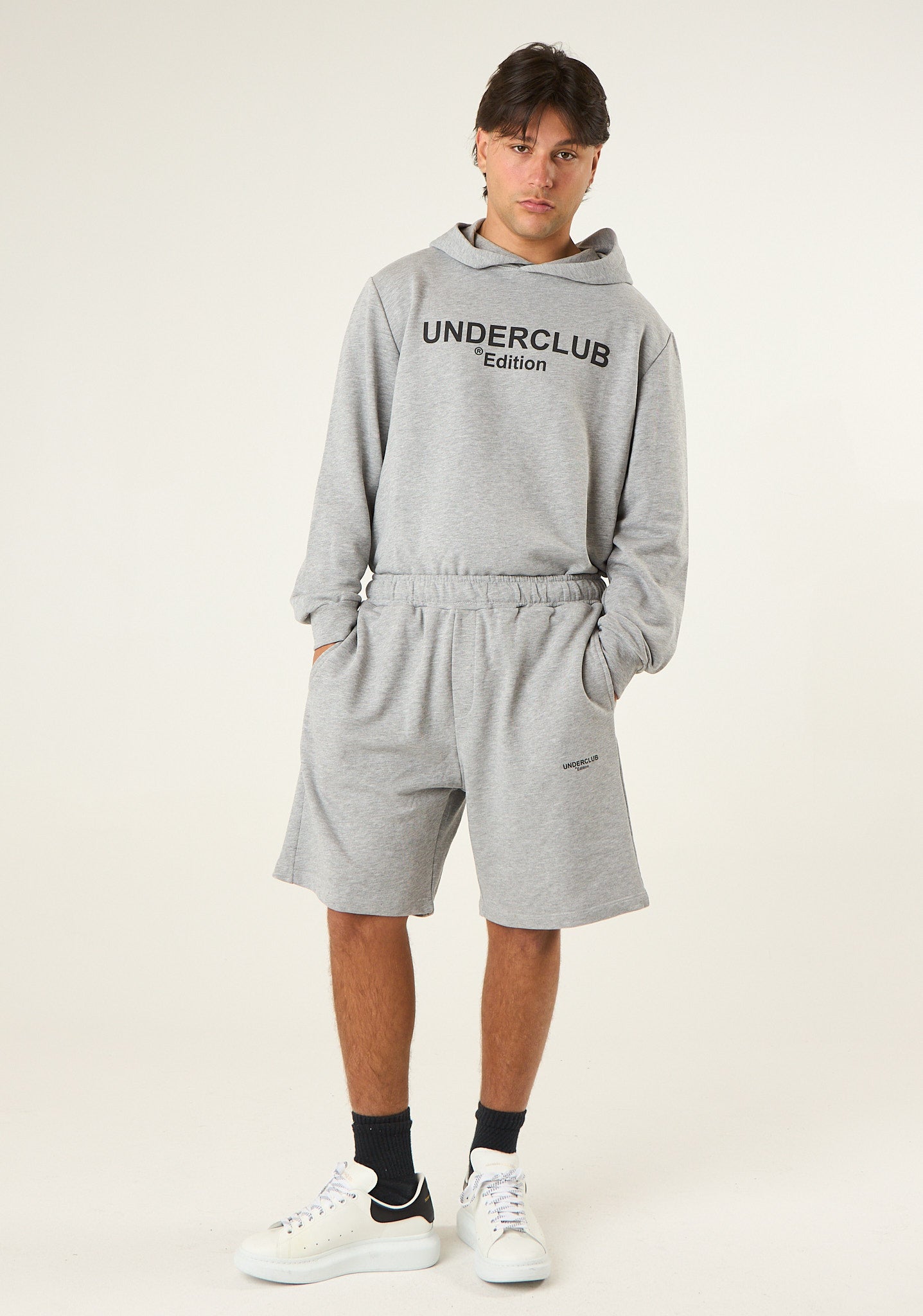 Bermuda in felpa a gamba dritta