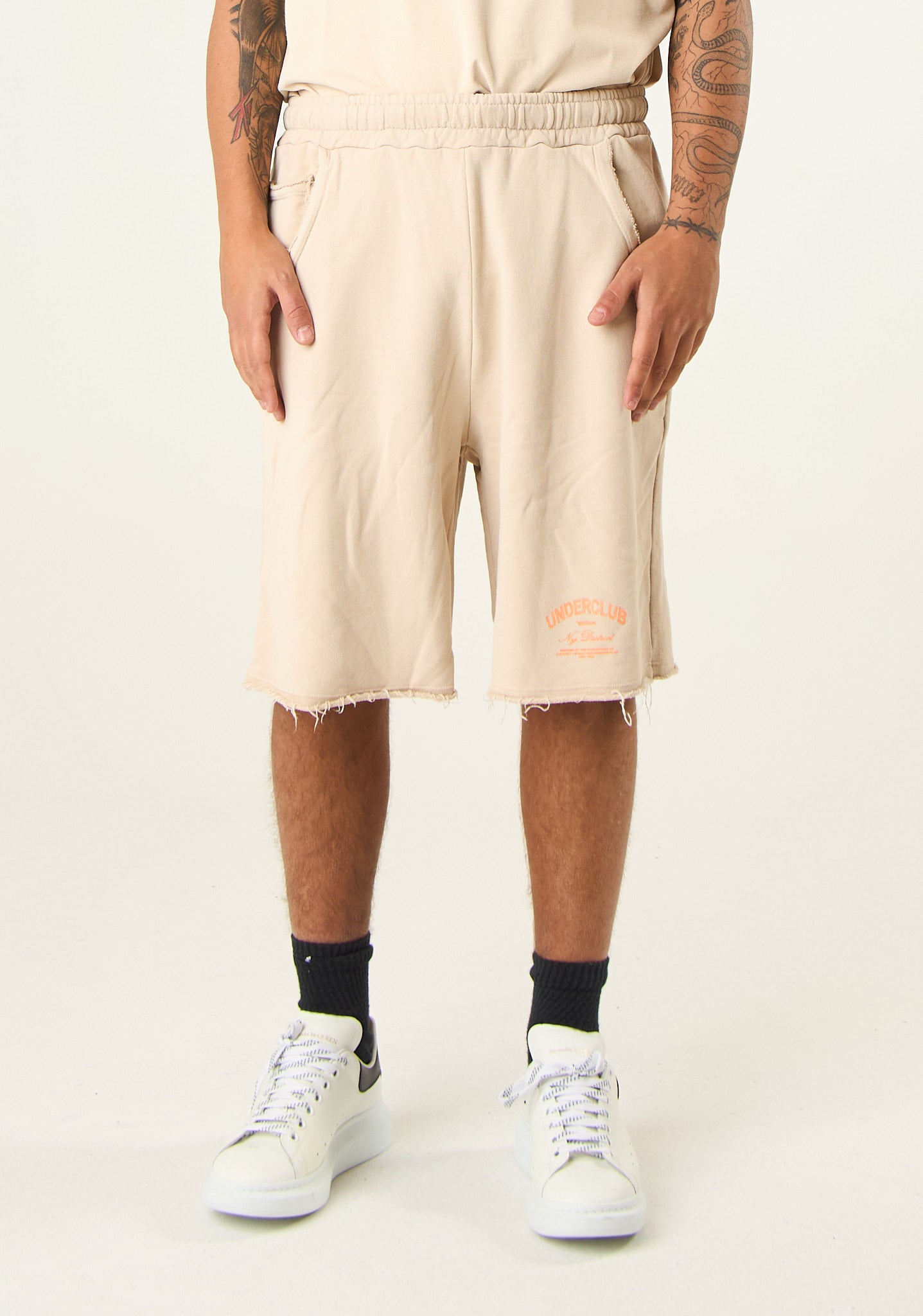 Bermuda in felpa a taglio vivo