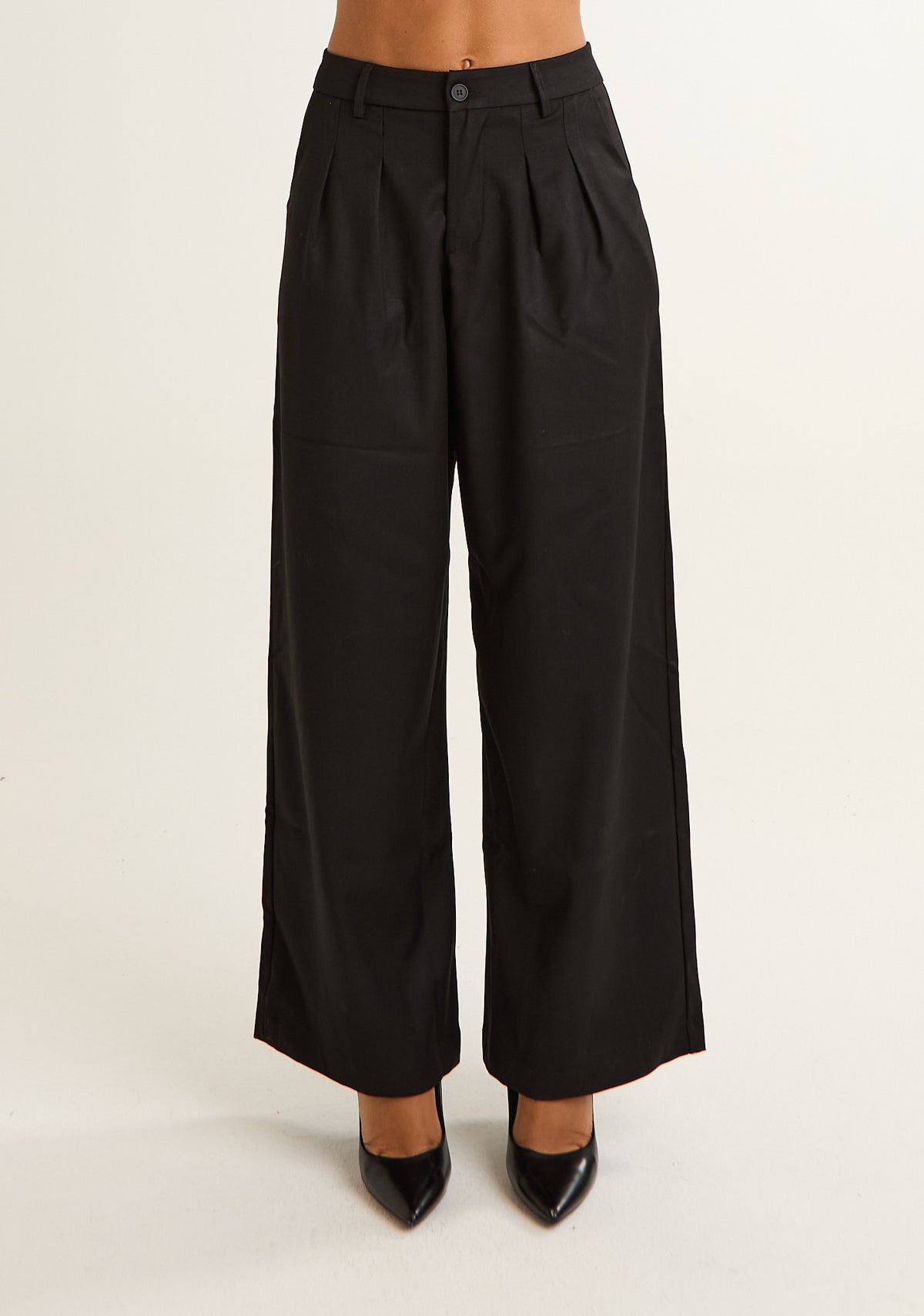 Pantalone palazzo in gabardine