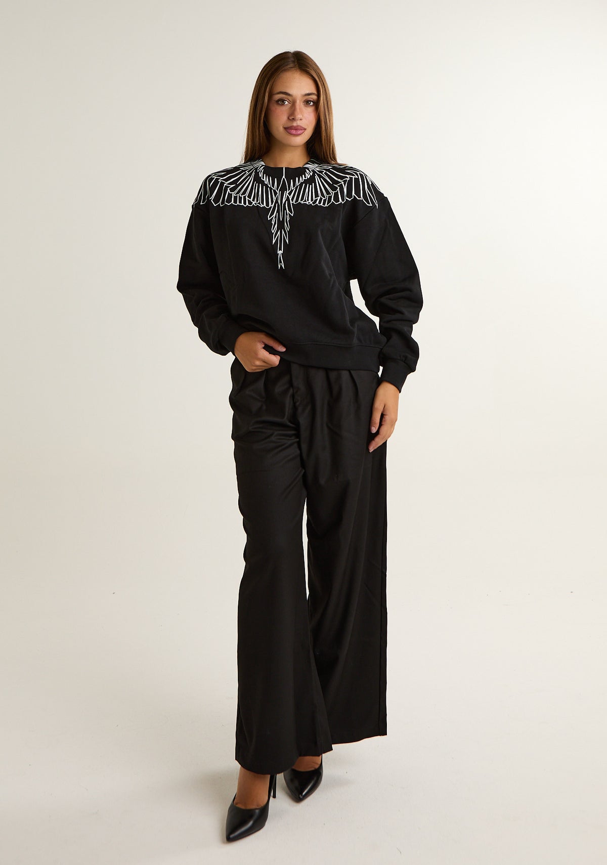 Pantalone palazzo in gabardine