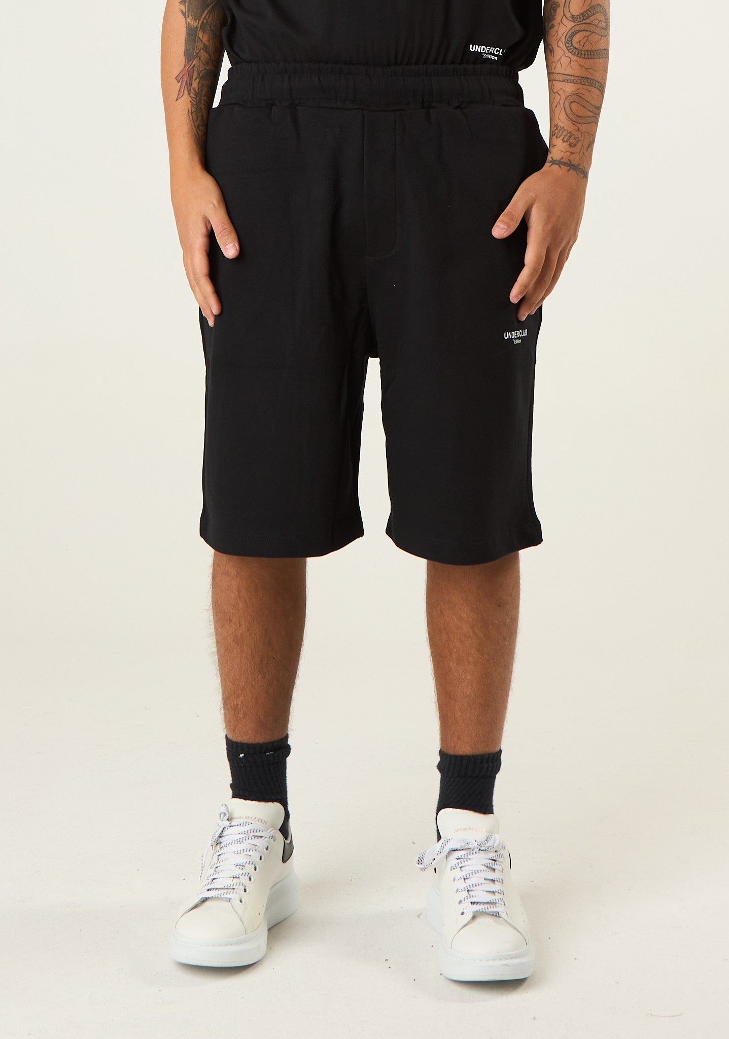 Bermuda in felpa a gamba dritta