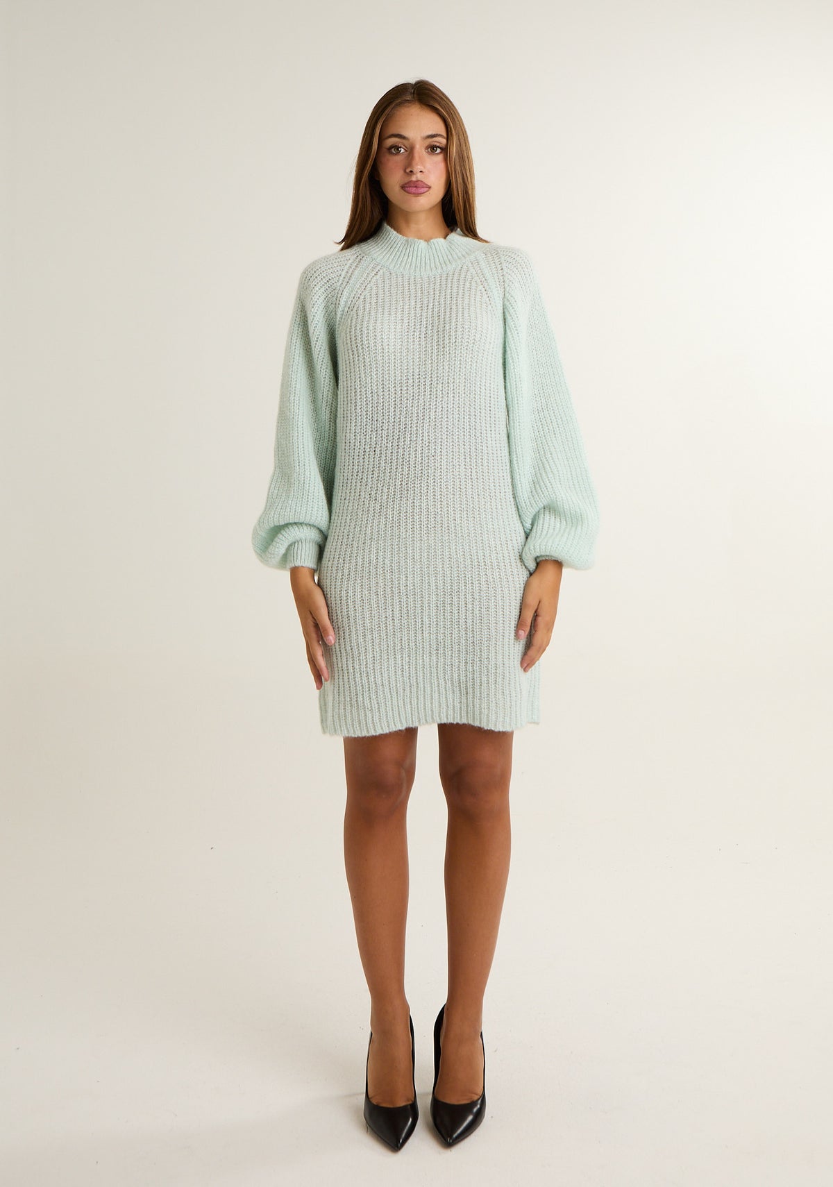 Abito in misto mohair con ampie maniche
