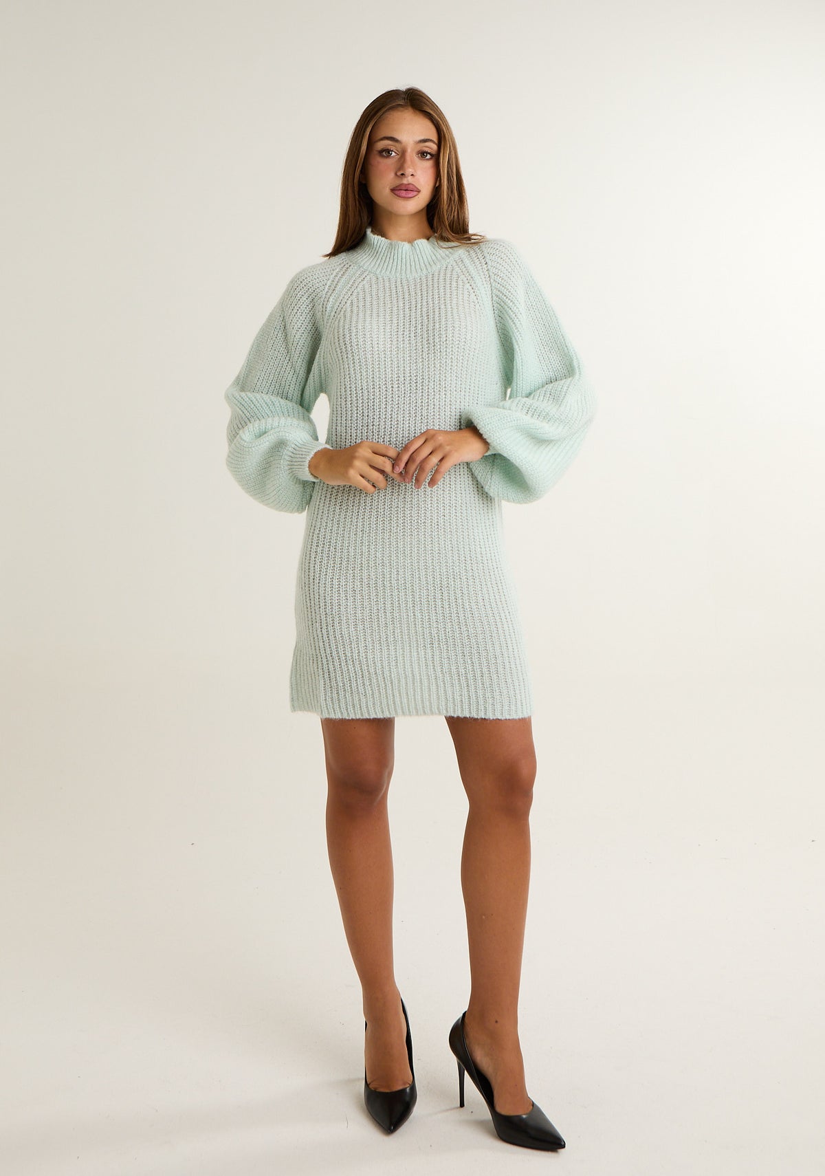 Abito in misto mohair con ampie maniche