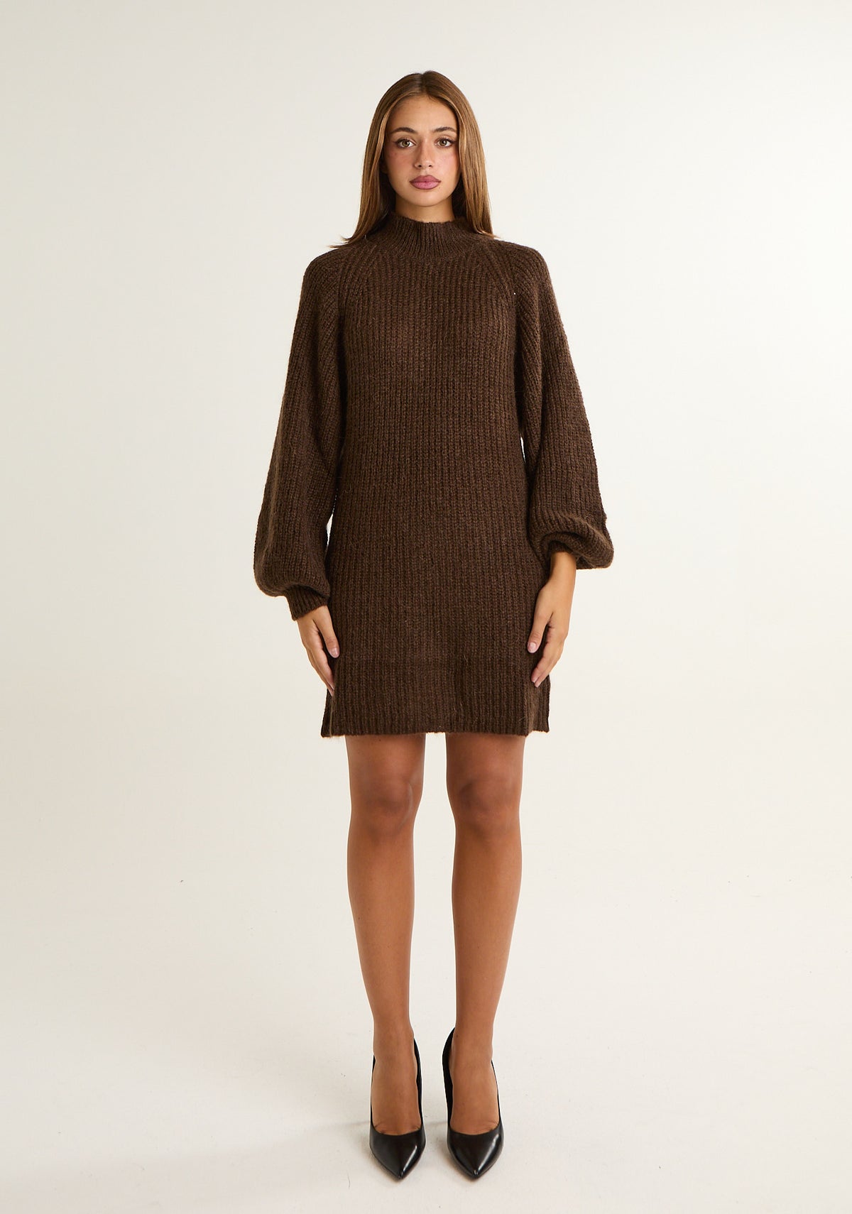 Abito in misto mohair con ampie maniche