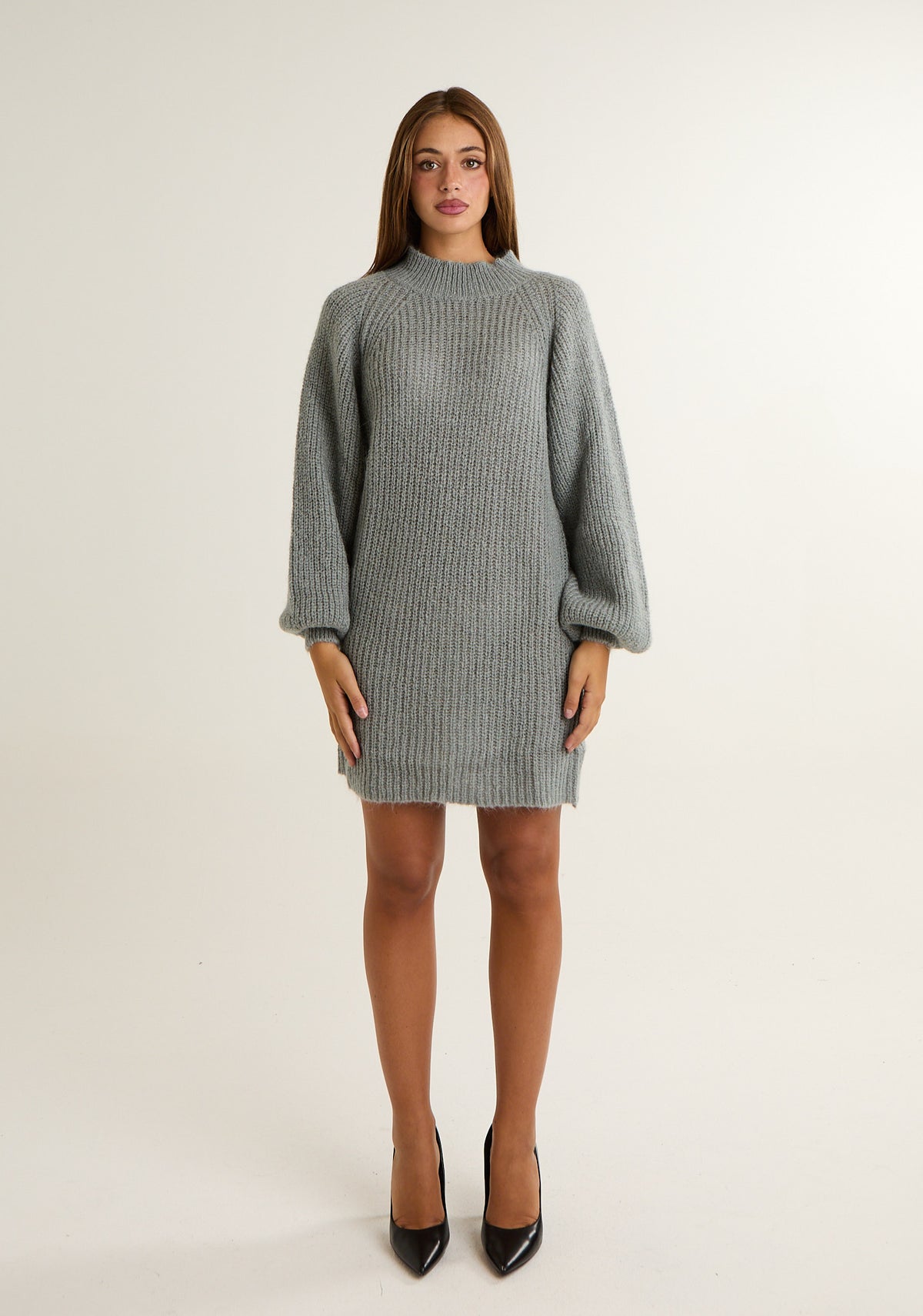 Abito in misto mohair con ampie maniche