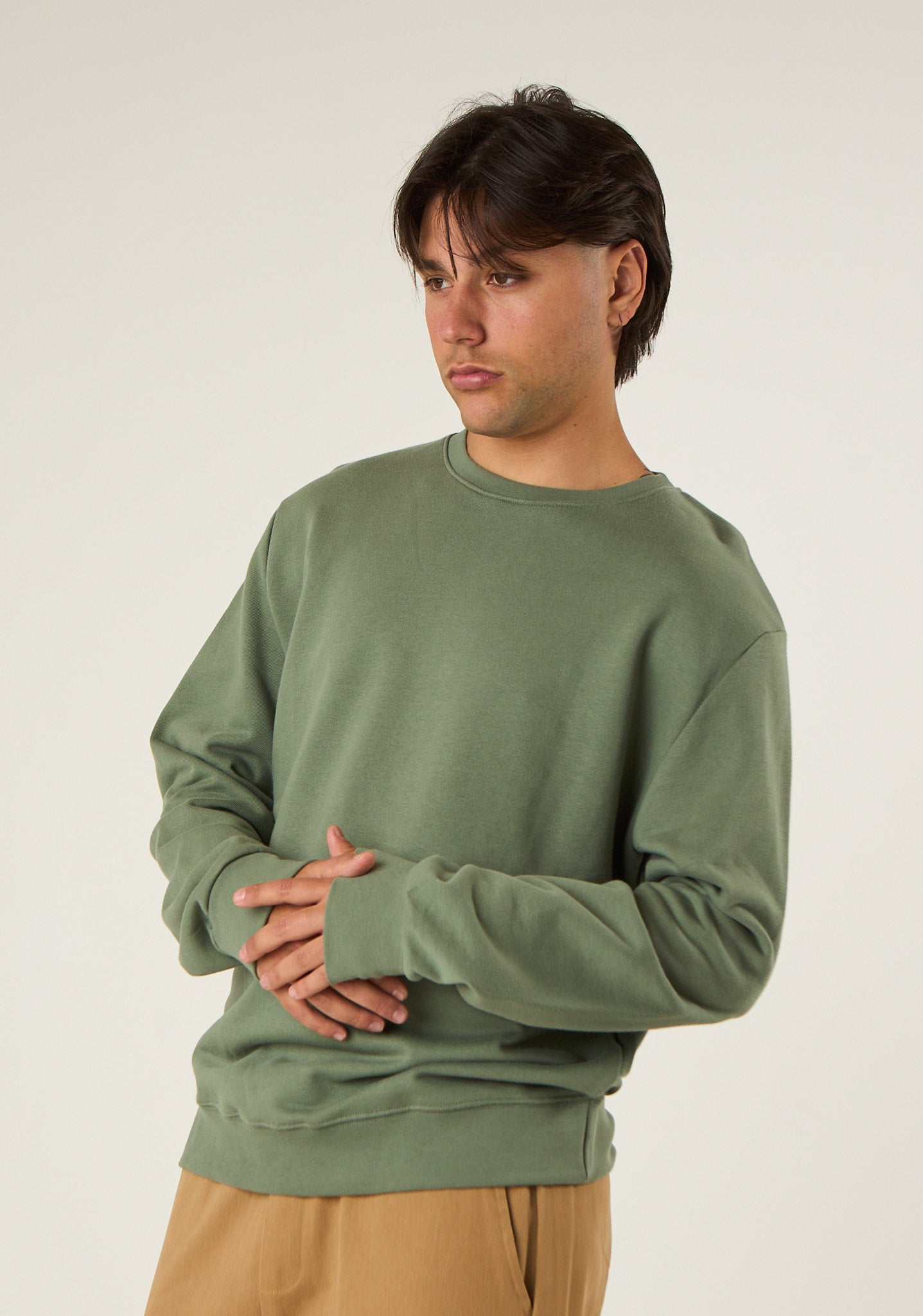 Felpa girocollo con stampa posteriore