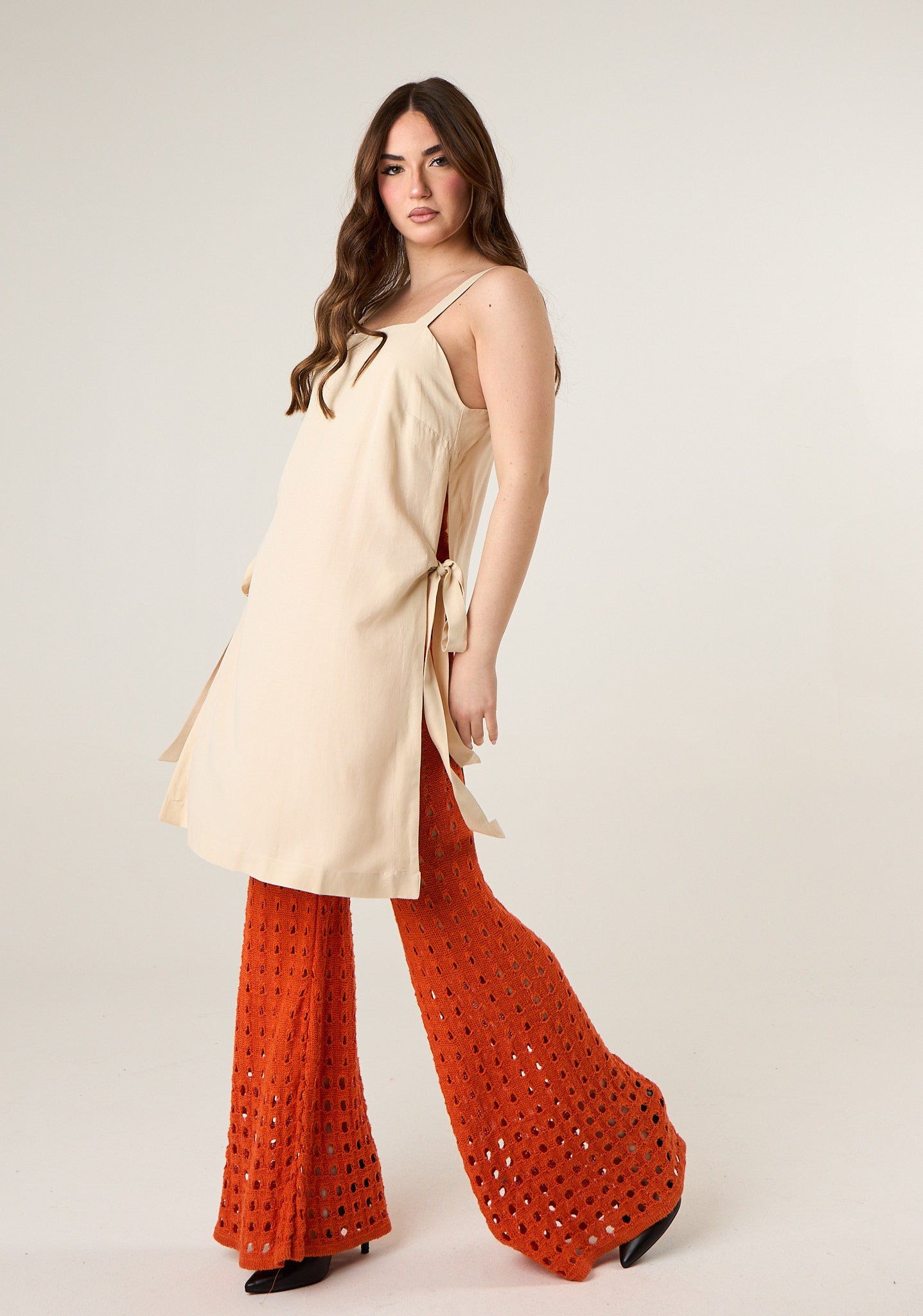 Pantalone in maglia traforata