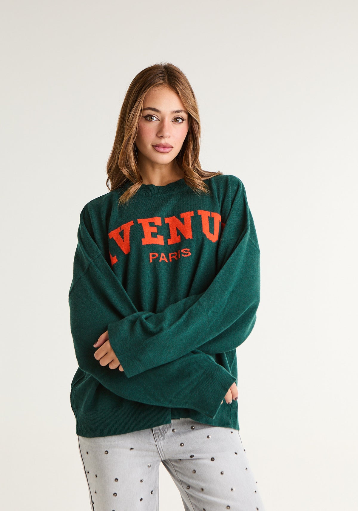 Maglia over in lana pettinata