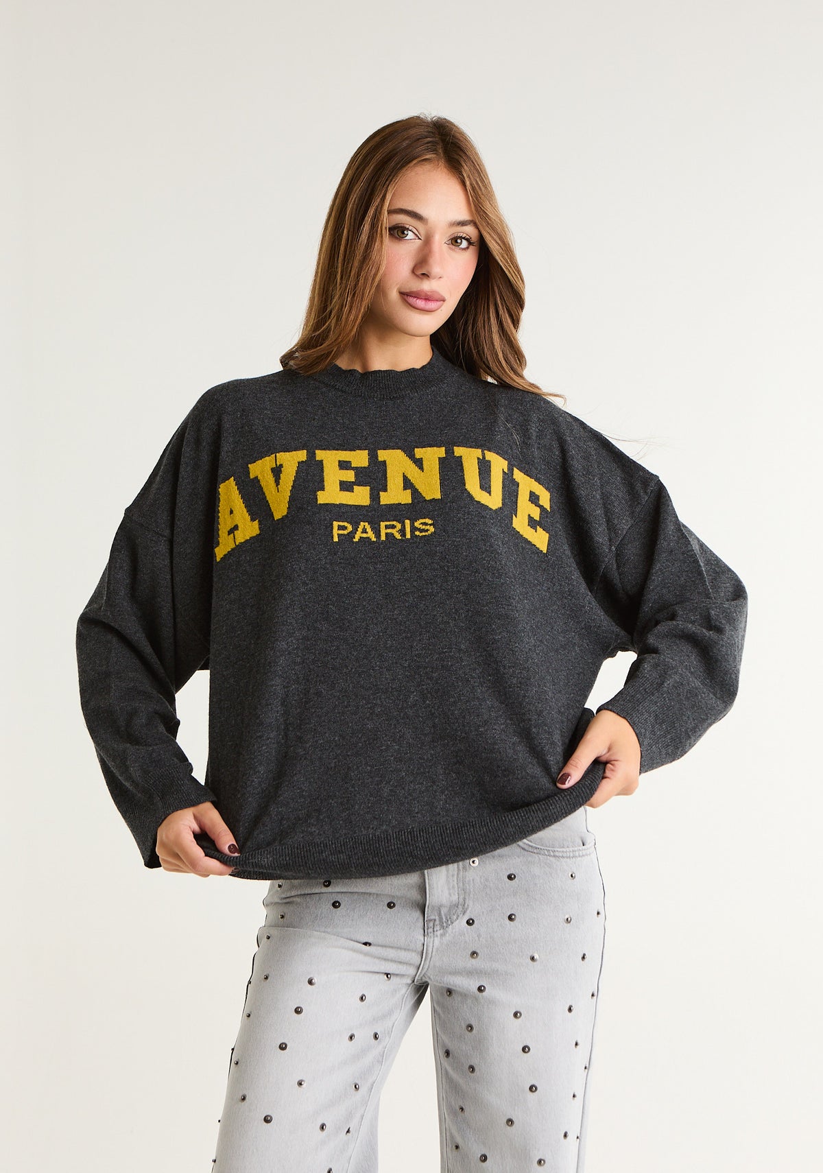 Maglia over in lana pettinata