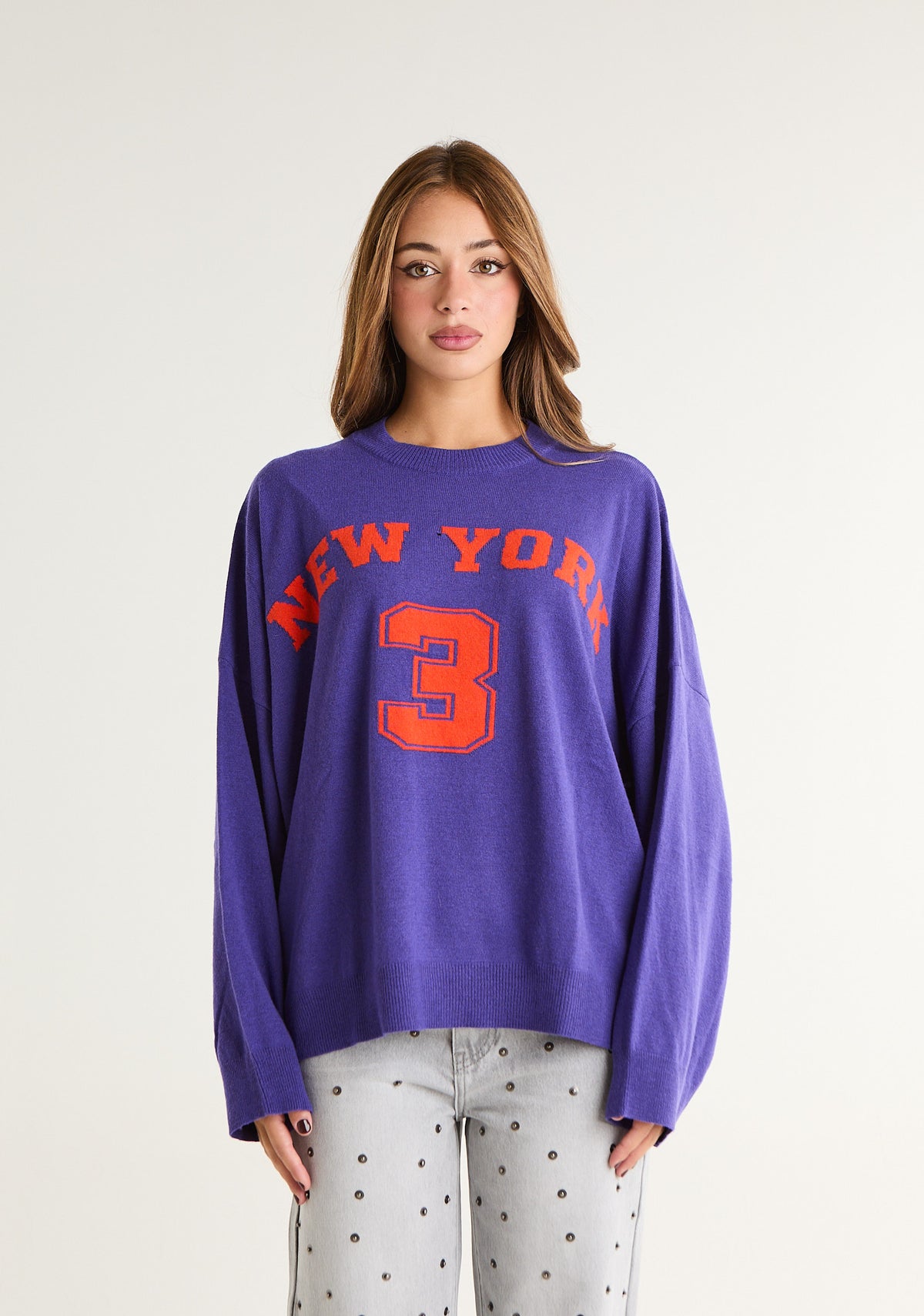 Maglia over in lana pettinata