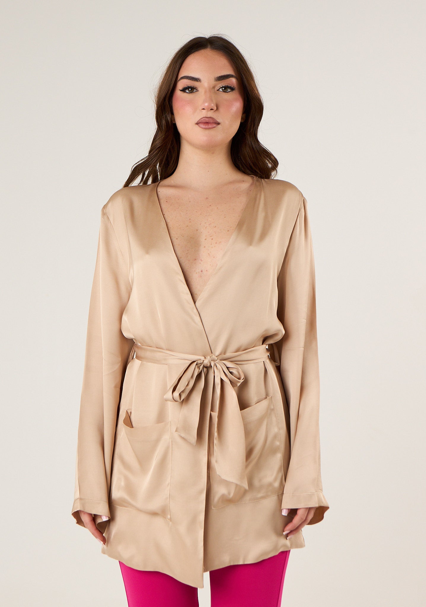 Cardigan in simil raso