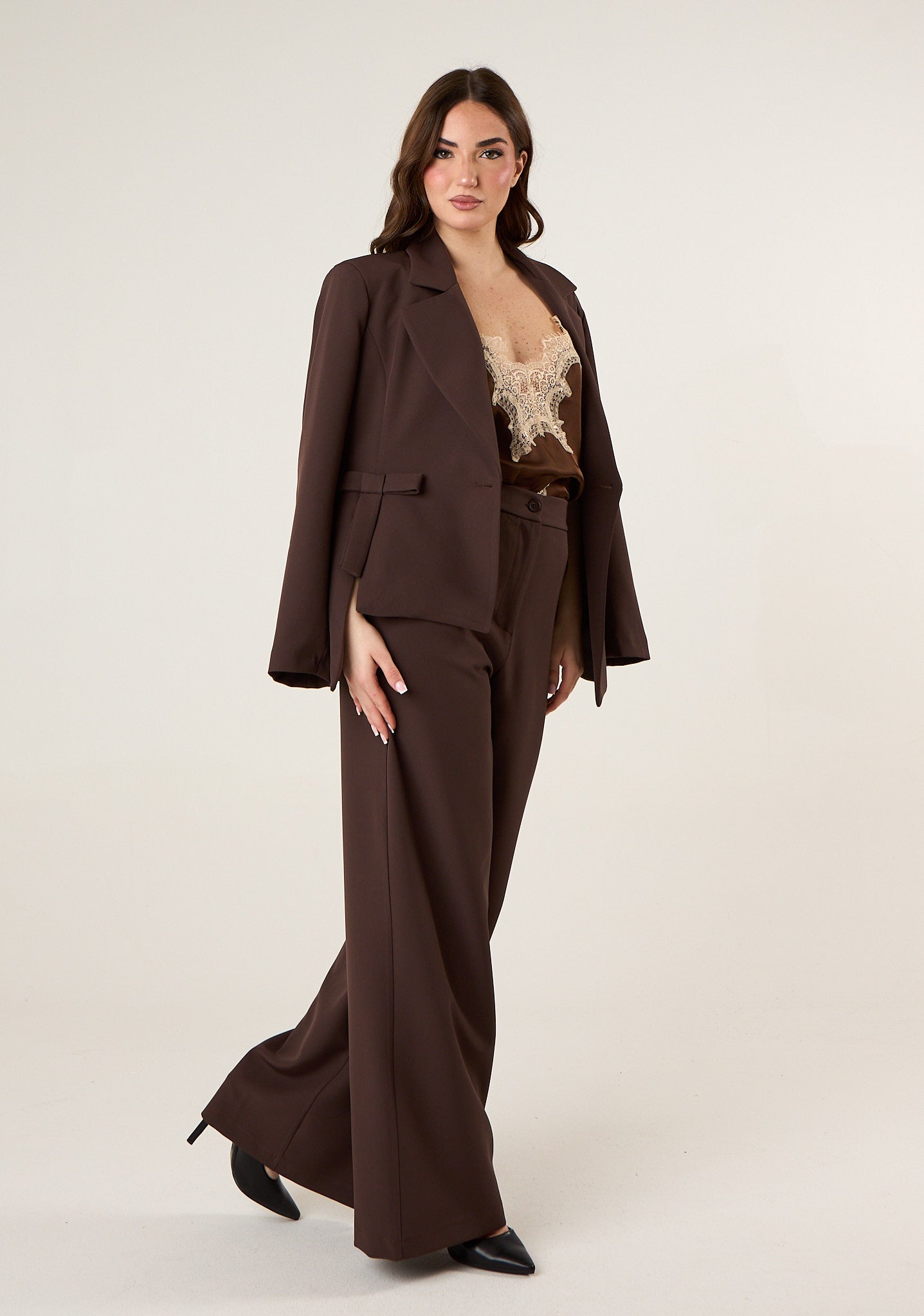 Giacca doppiopetto con fiocco