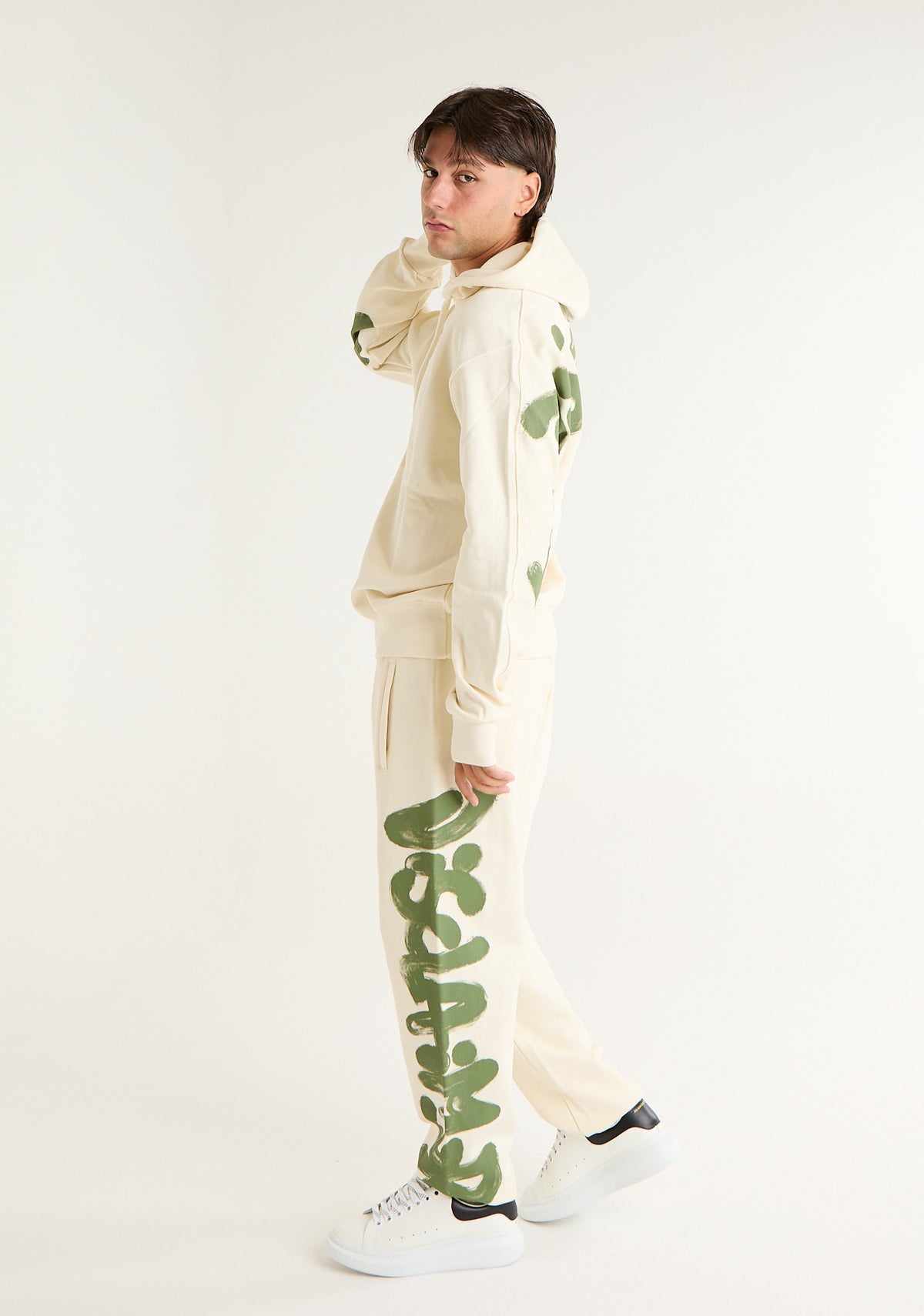 Pantalone tuta con stampa laterale