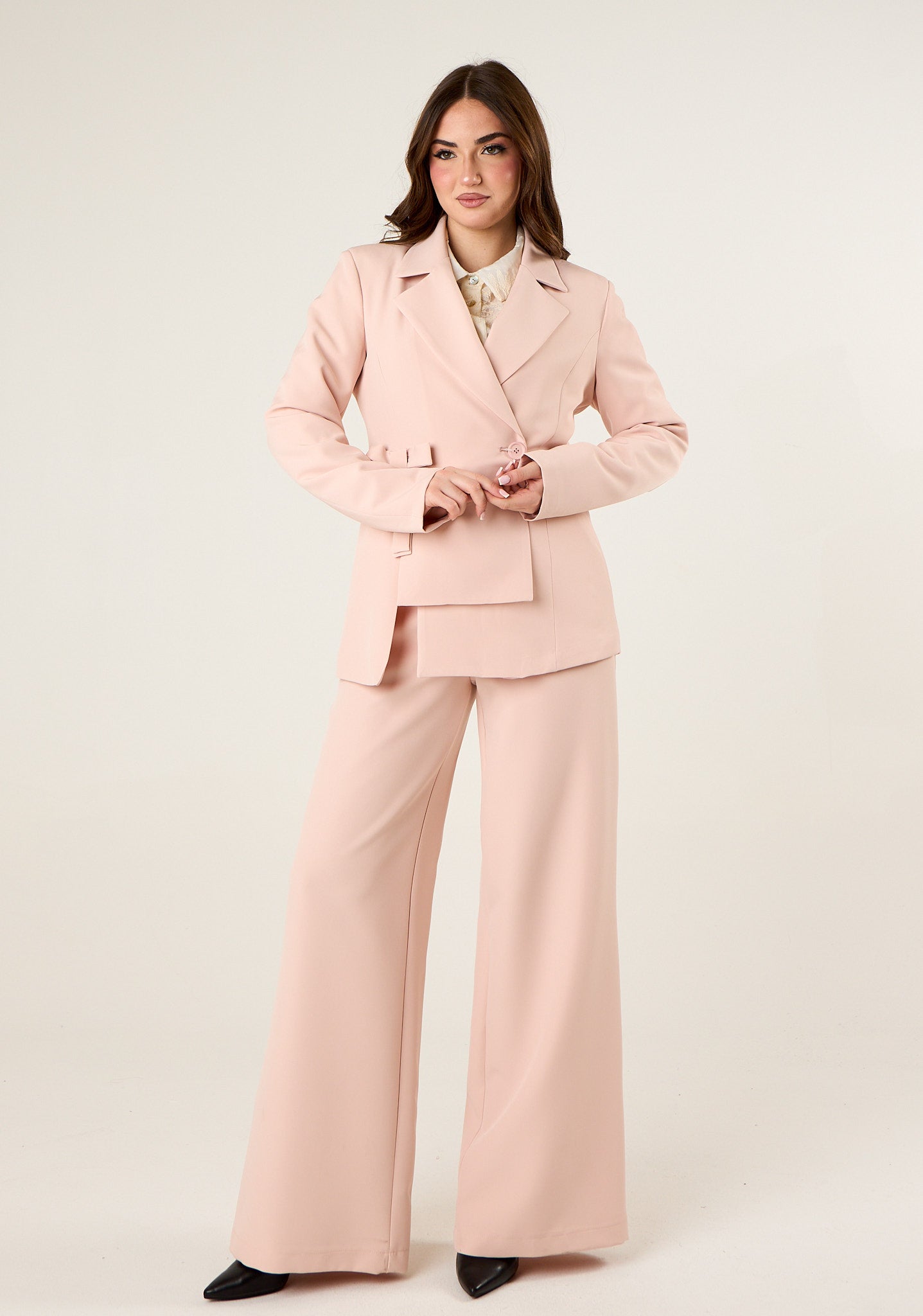 Giacca doppiopetto con fiocco