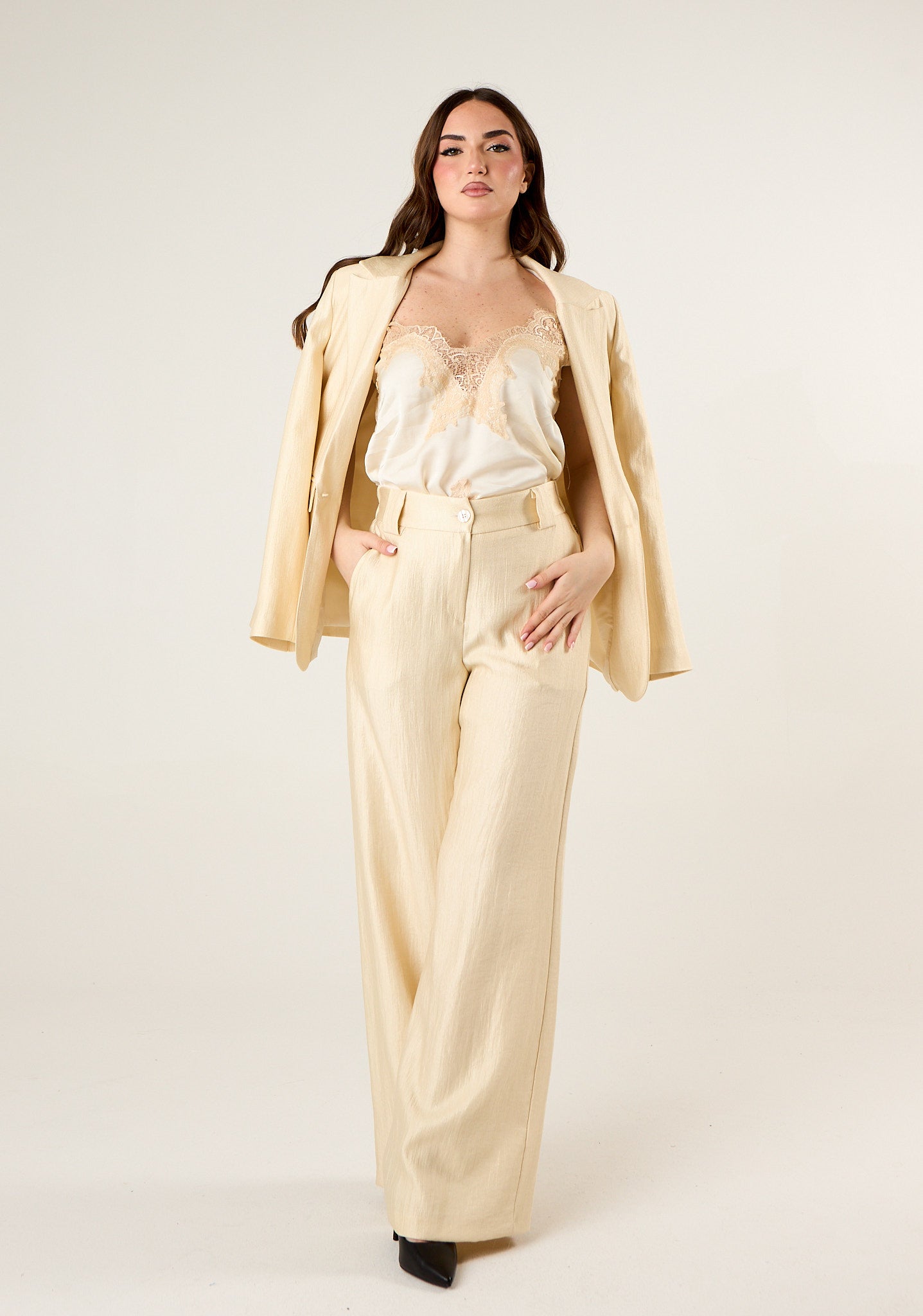 Giacca monopetto in tessuto fiammato