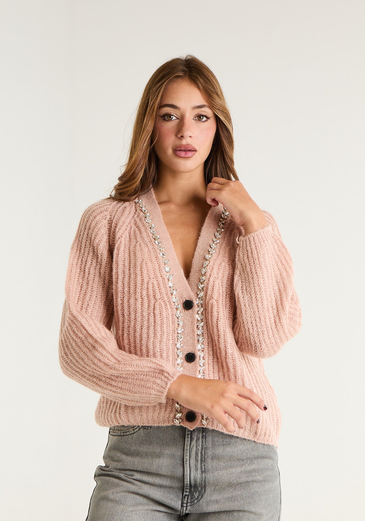 Cardigan con applicazioni
