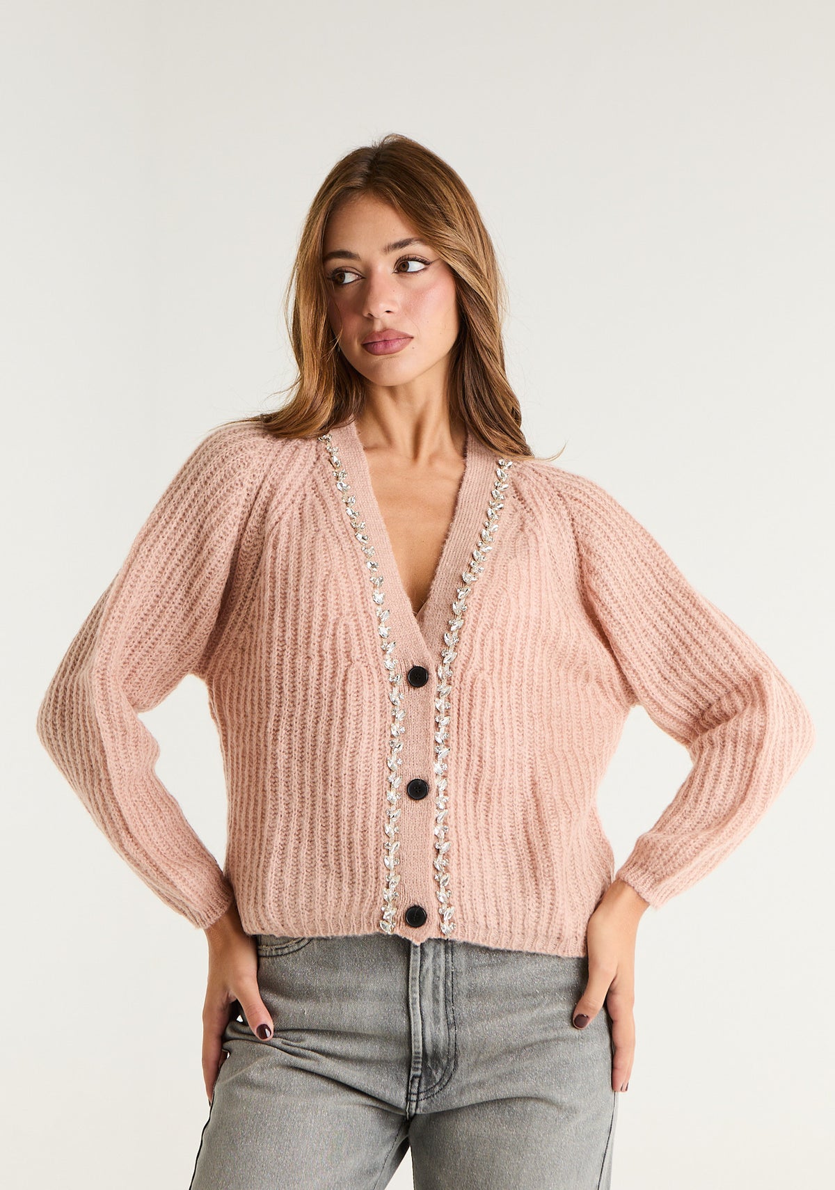 Cardigan con applicazioni