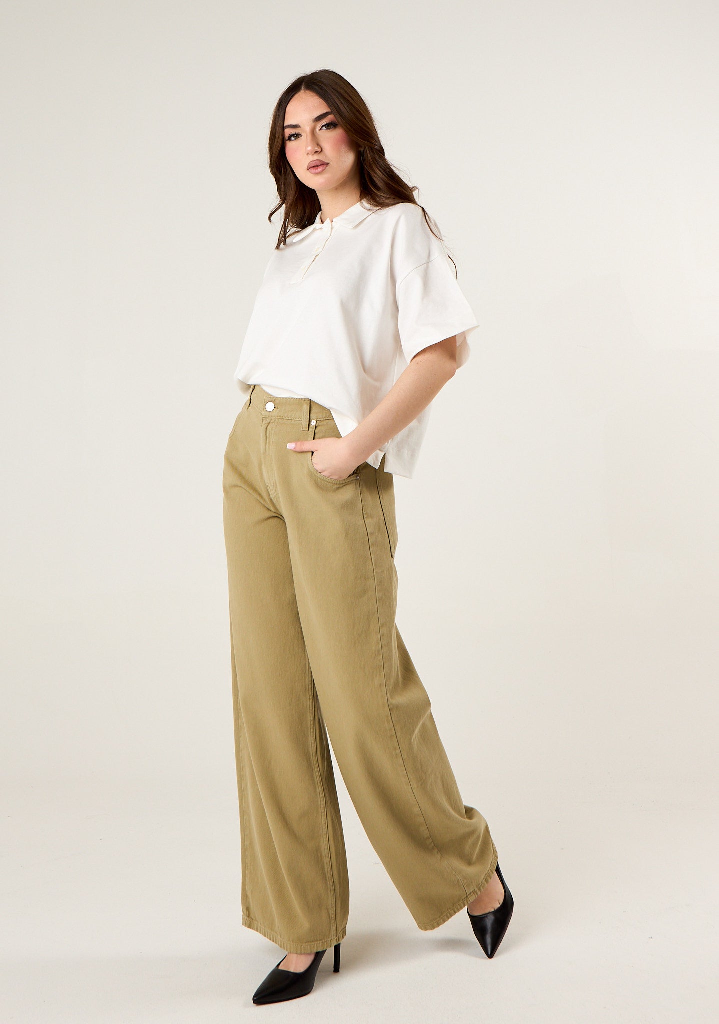 Jeans colorato Mia a gamba larga