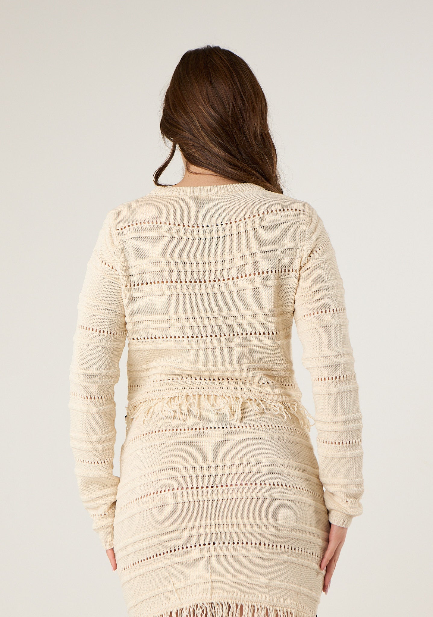 Maglia lavorata con frange