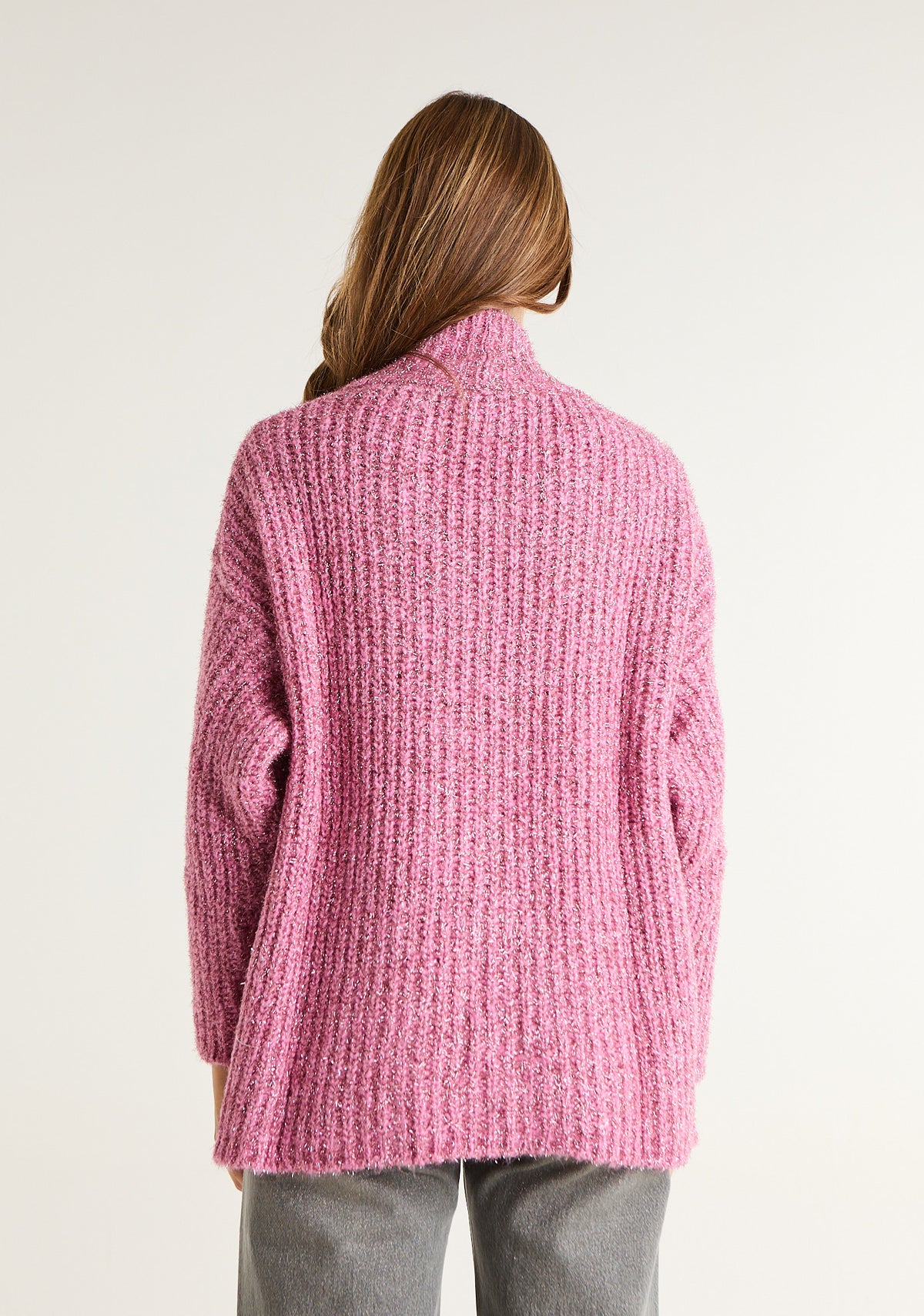 Maglia a coste con ampia scollatura