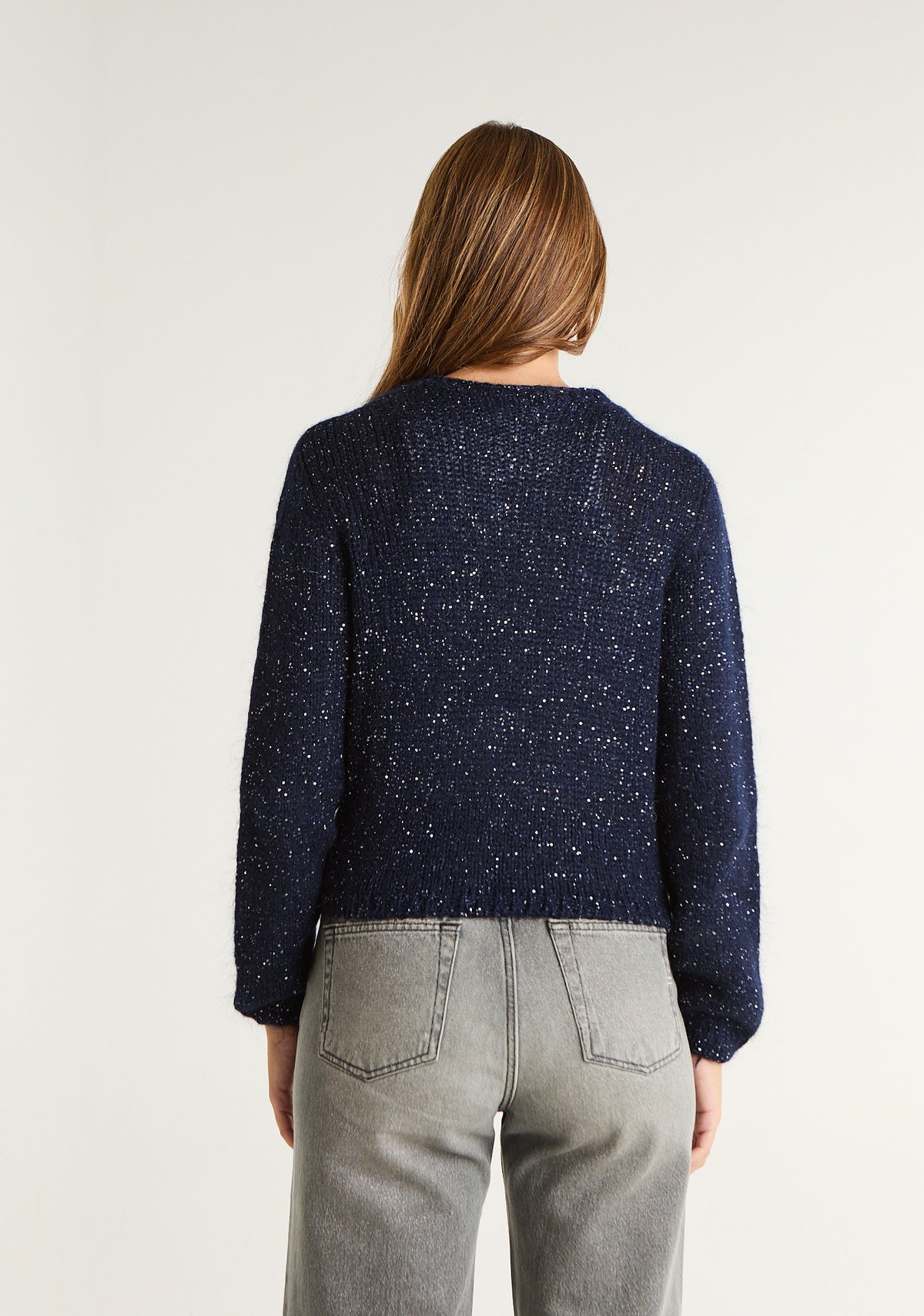 Cardigan crop lurex