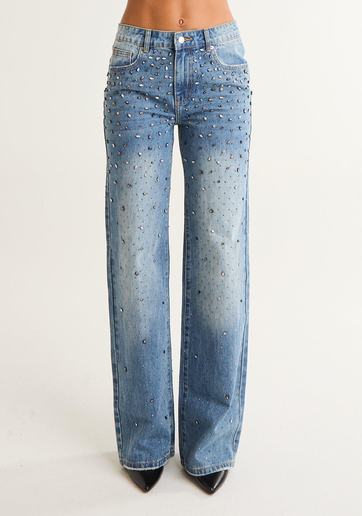 Jeans Aurora baggy con applicazioni