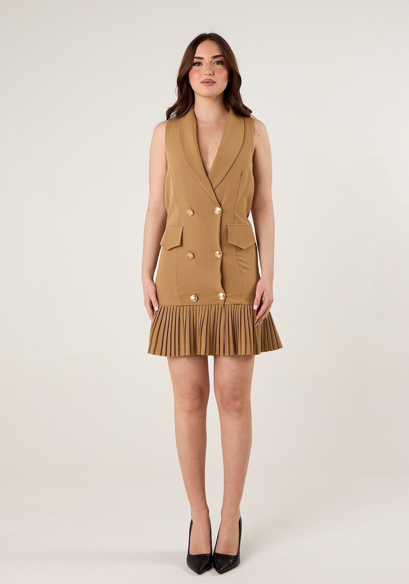 Abito corto giromanica a tubino