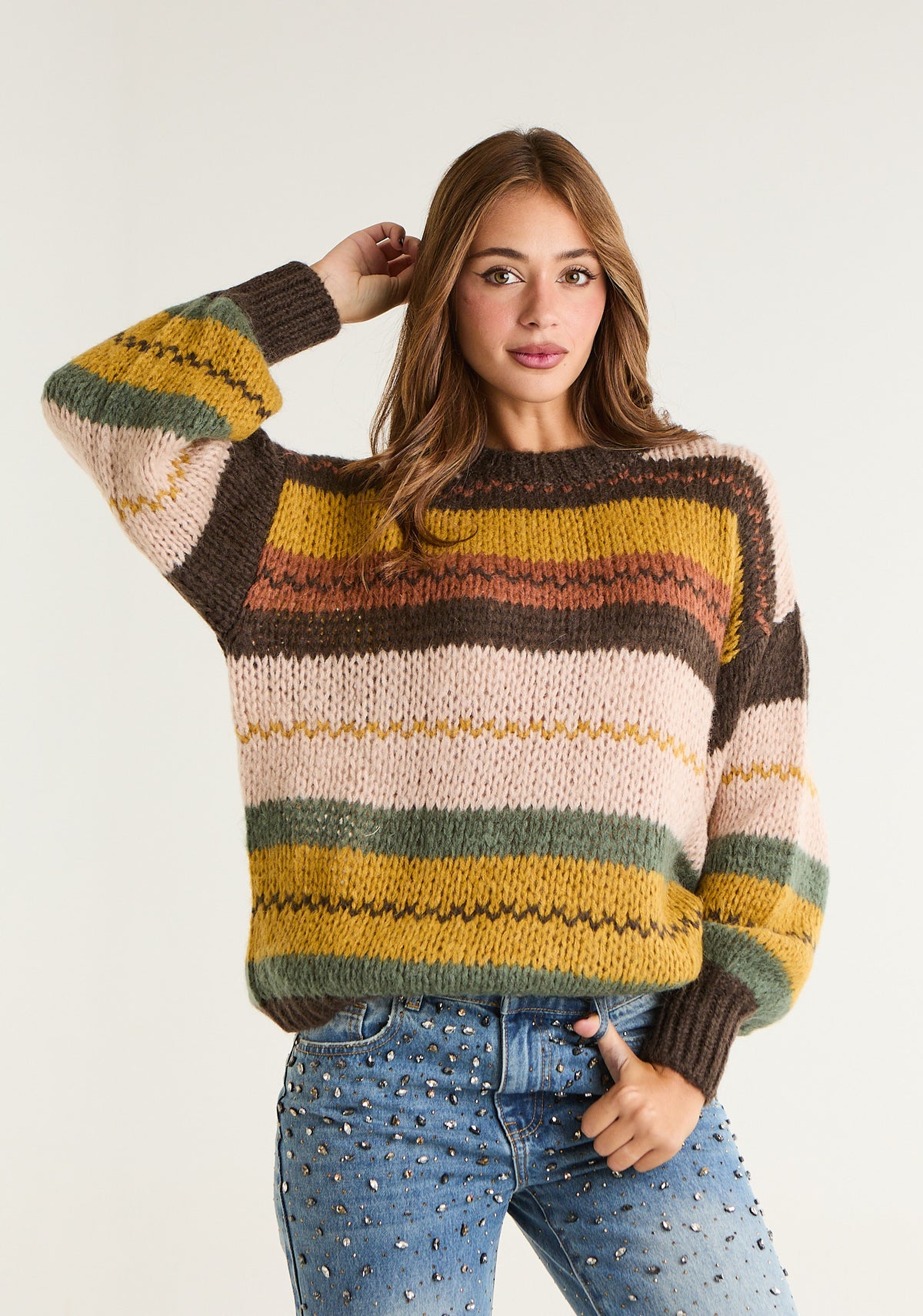 Maglione a righe multicolor