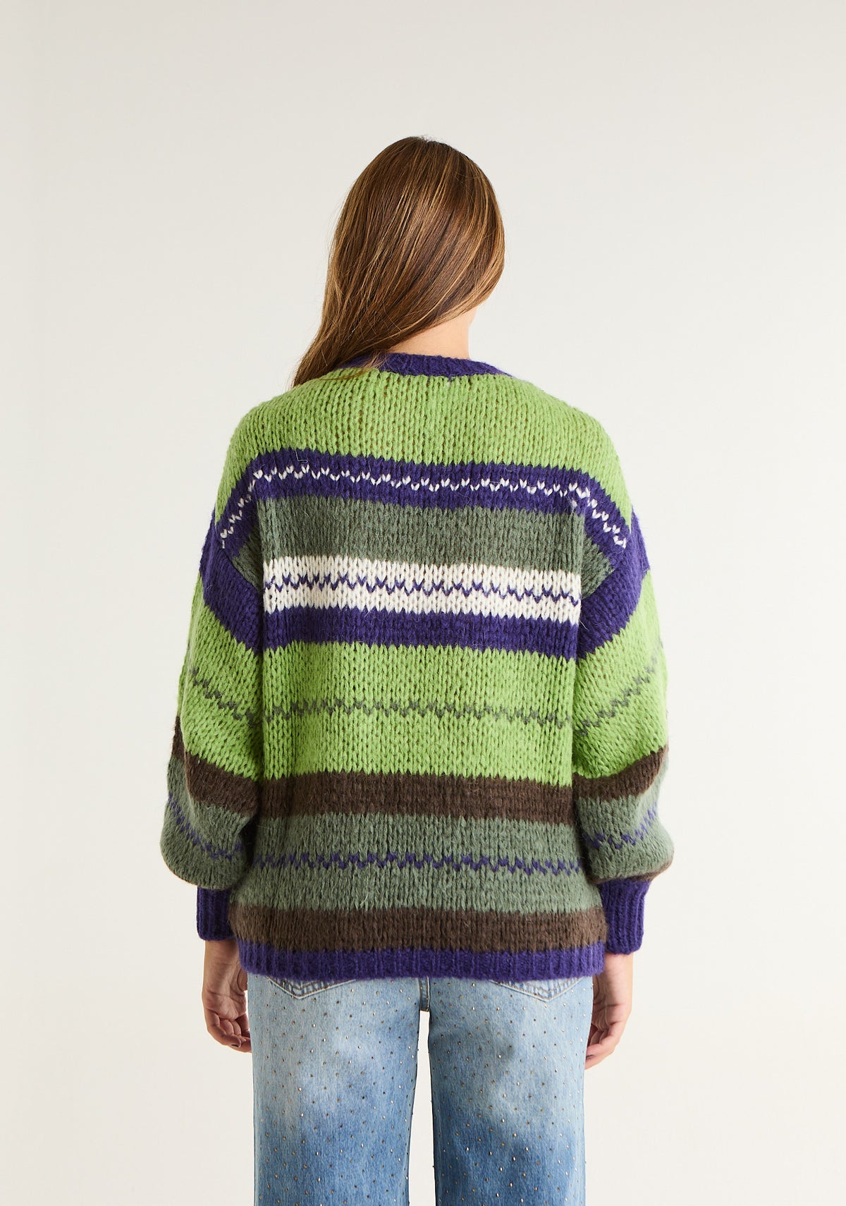 Maglione a righe multicolor