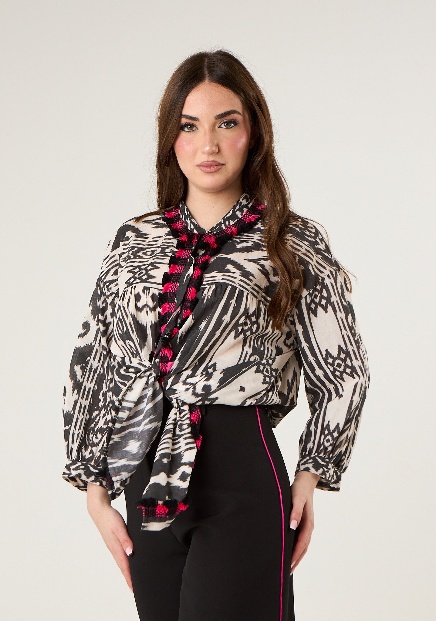 Camicia over in fantasia azteca