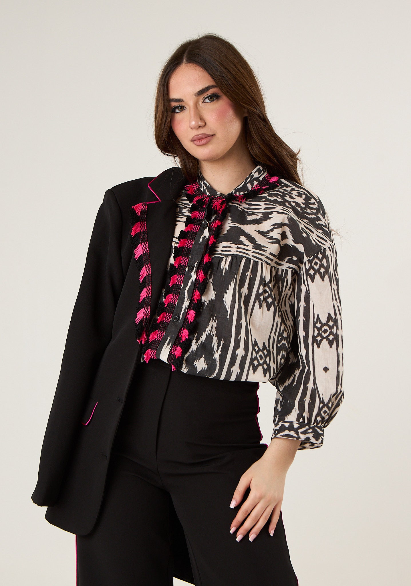 Giacca con frange colorate