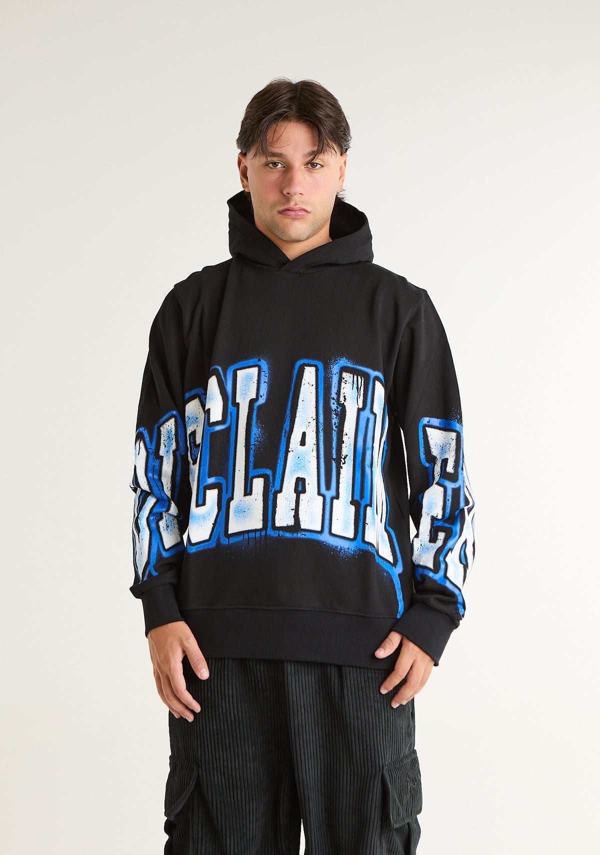 Felpa con stampa college frontale